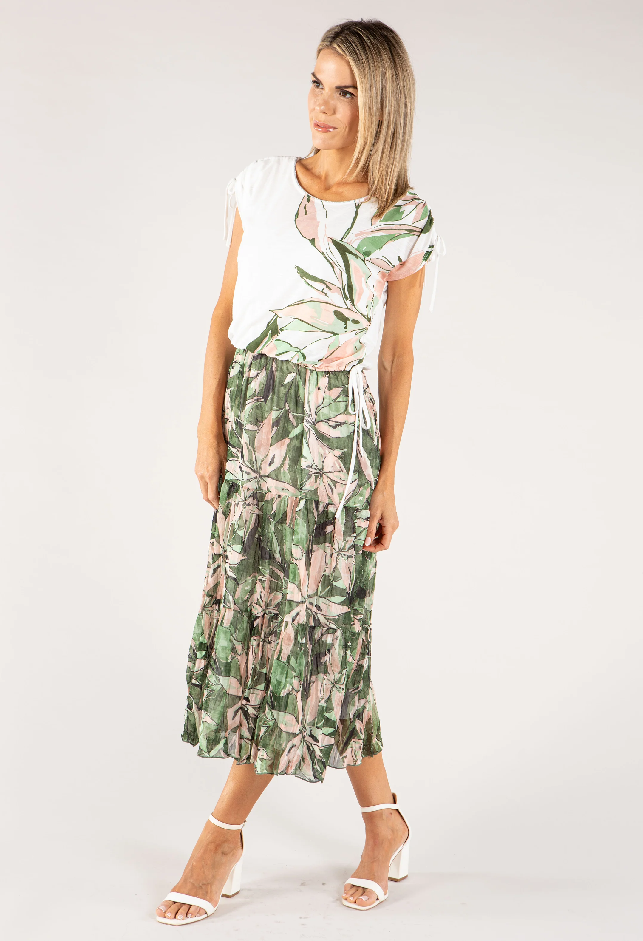 2 in 1 Leaf Print Dress - Image 4