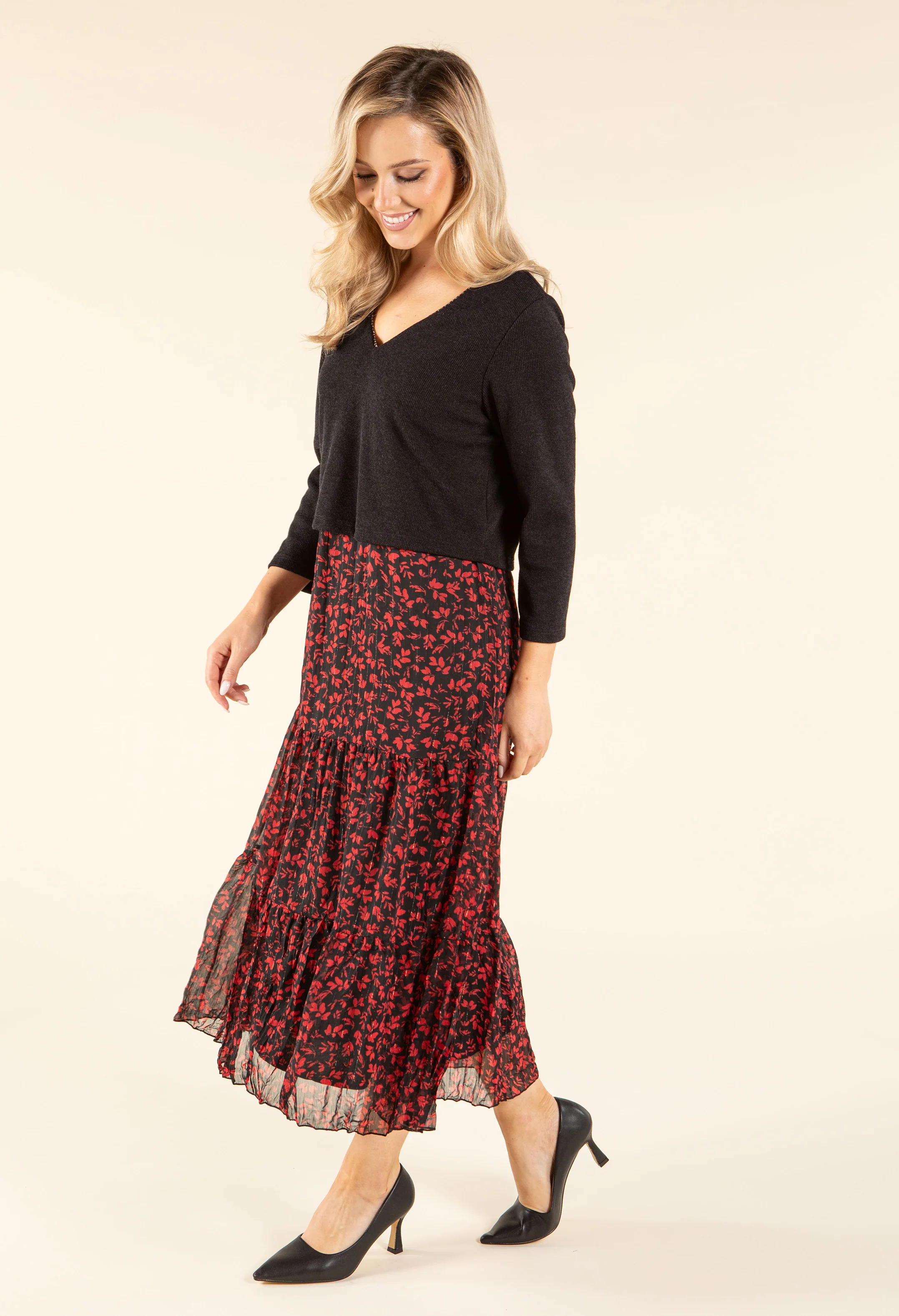 2 in 1 Look Floral Dress - Image 4