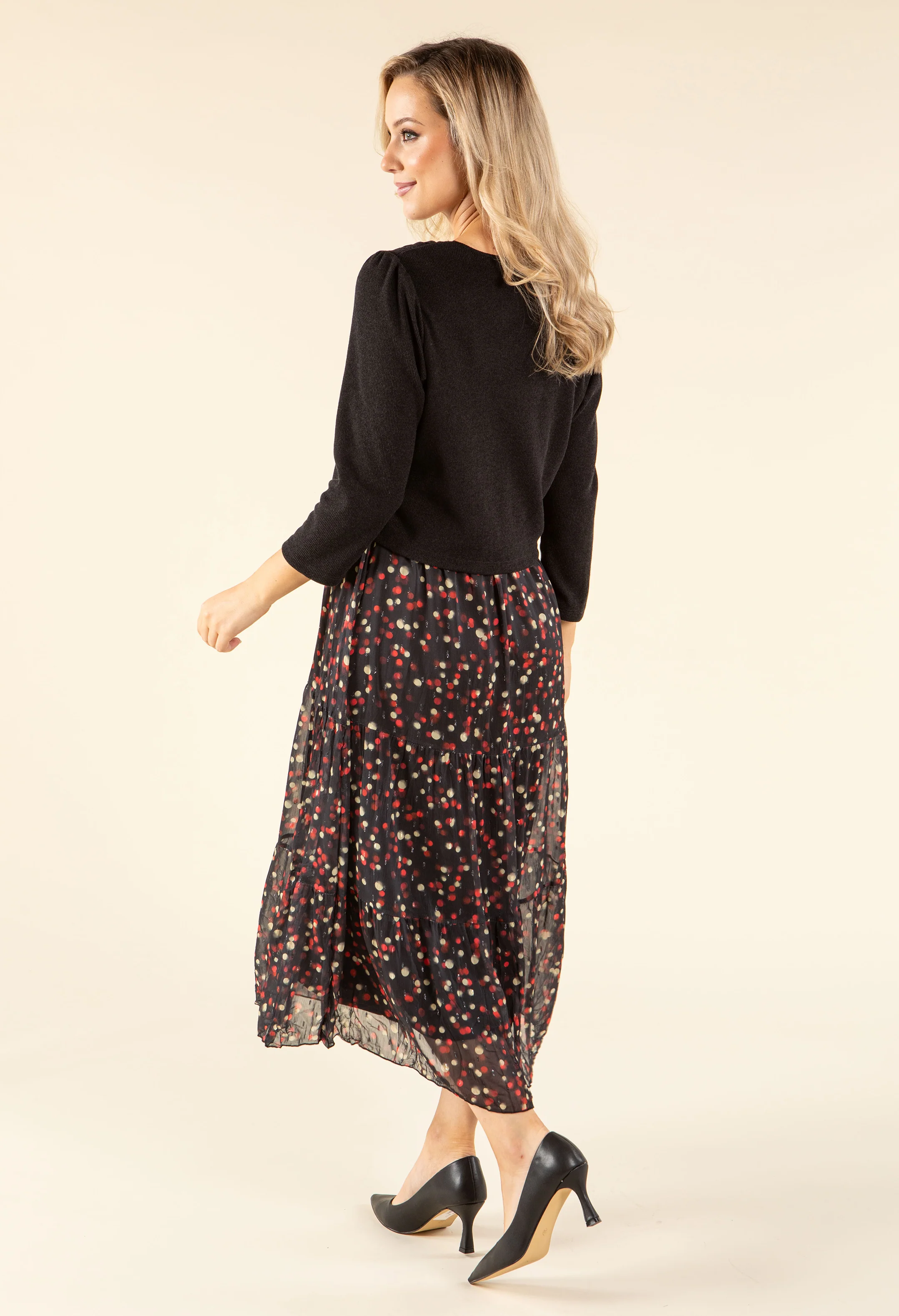 2 in 1 Look Polka Dot Dress - Image 4
