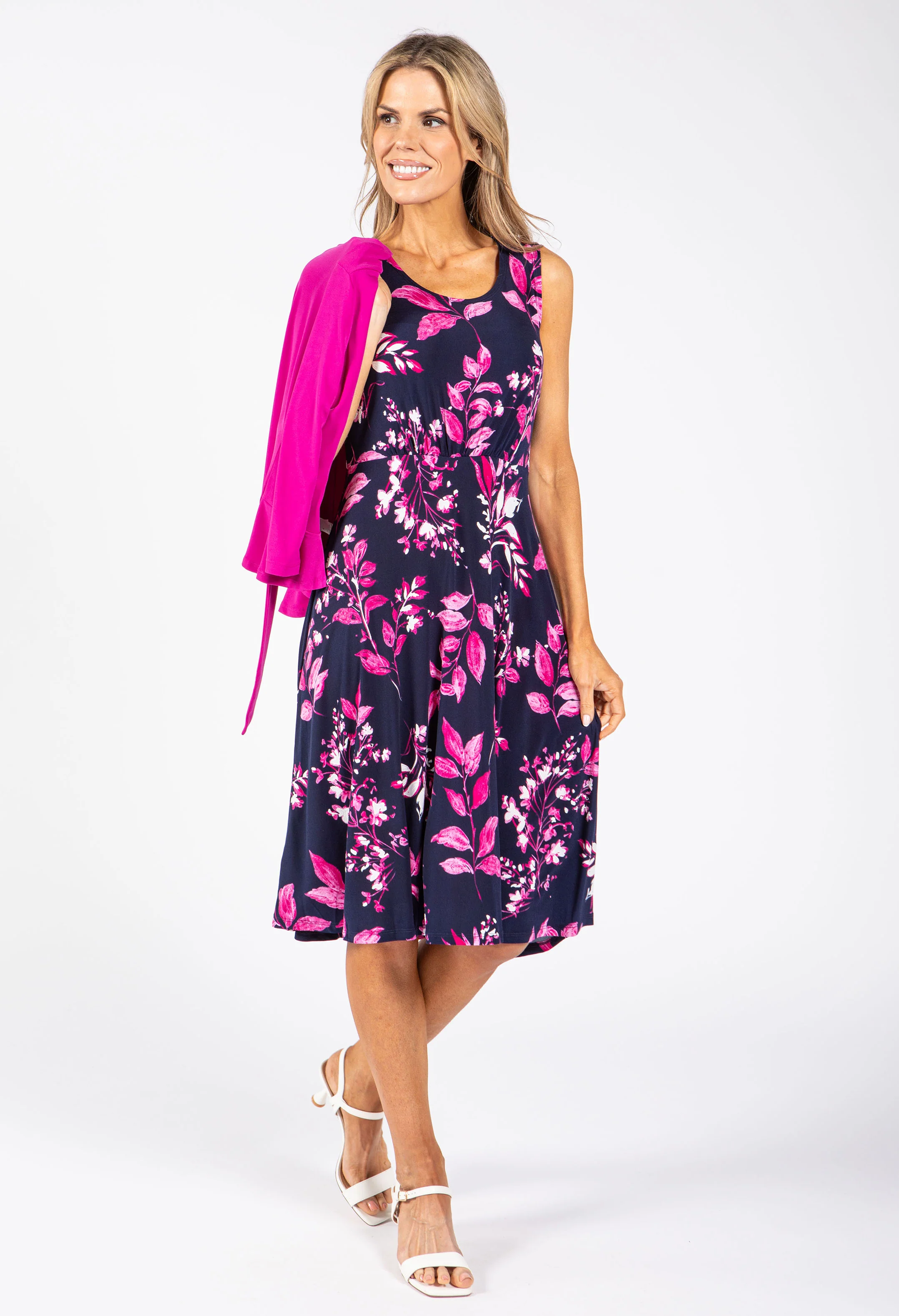 2 Piece Leaf Print Dress - Image 2
