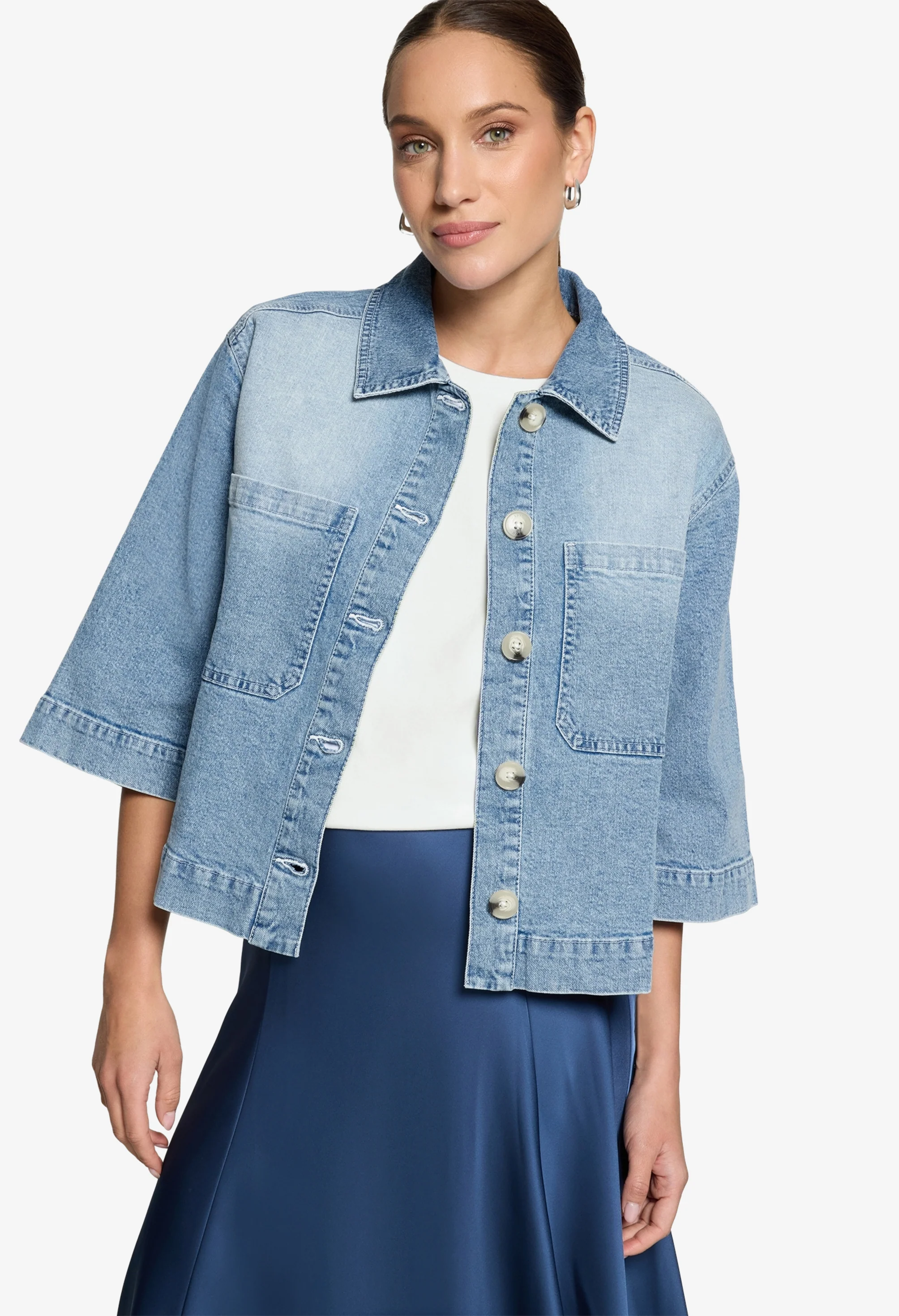 3/4 Sleeve Denim Shirt