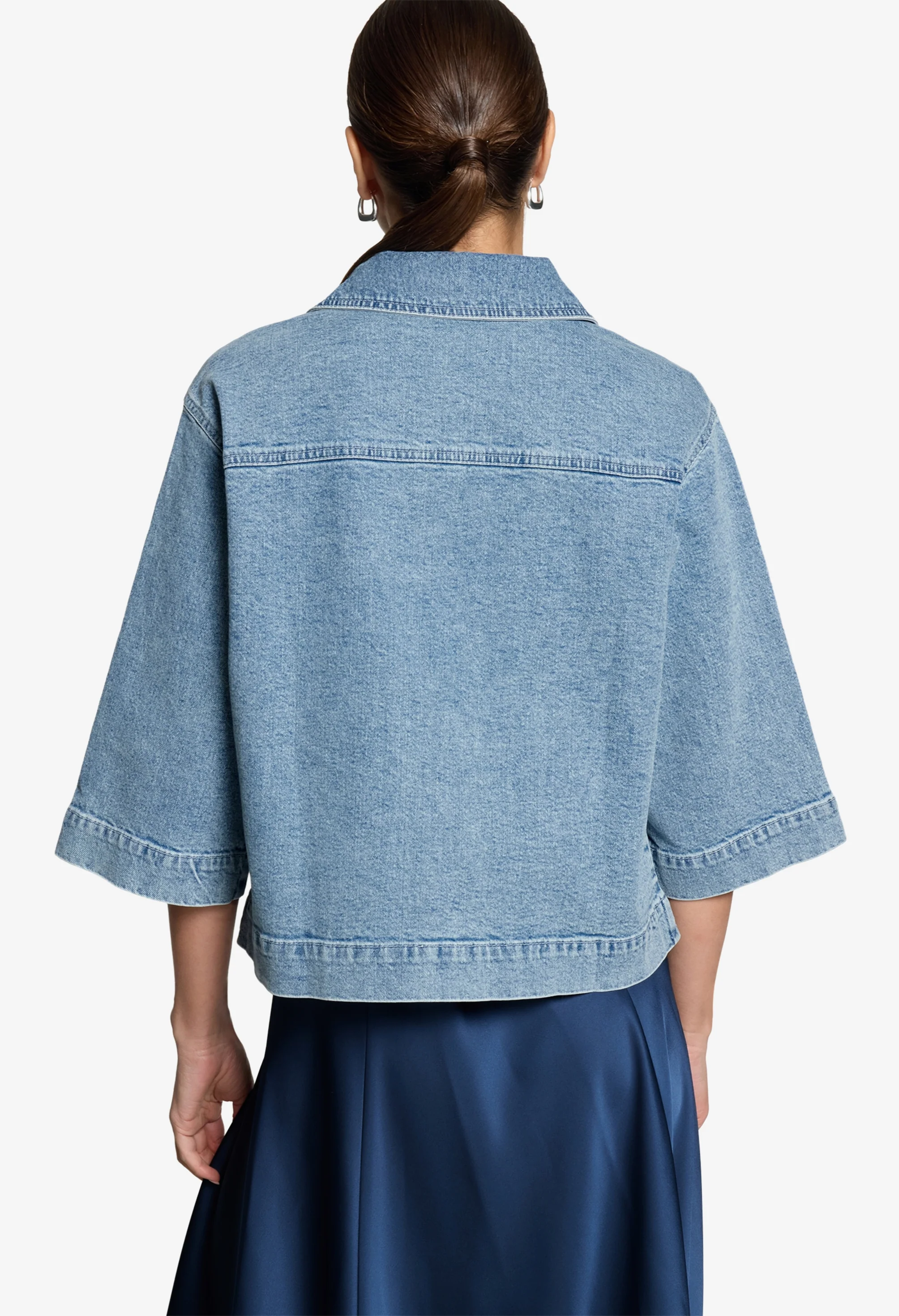 3/4 Sleeve Denim Shirt - Image 2