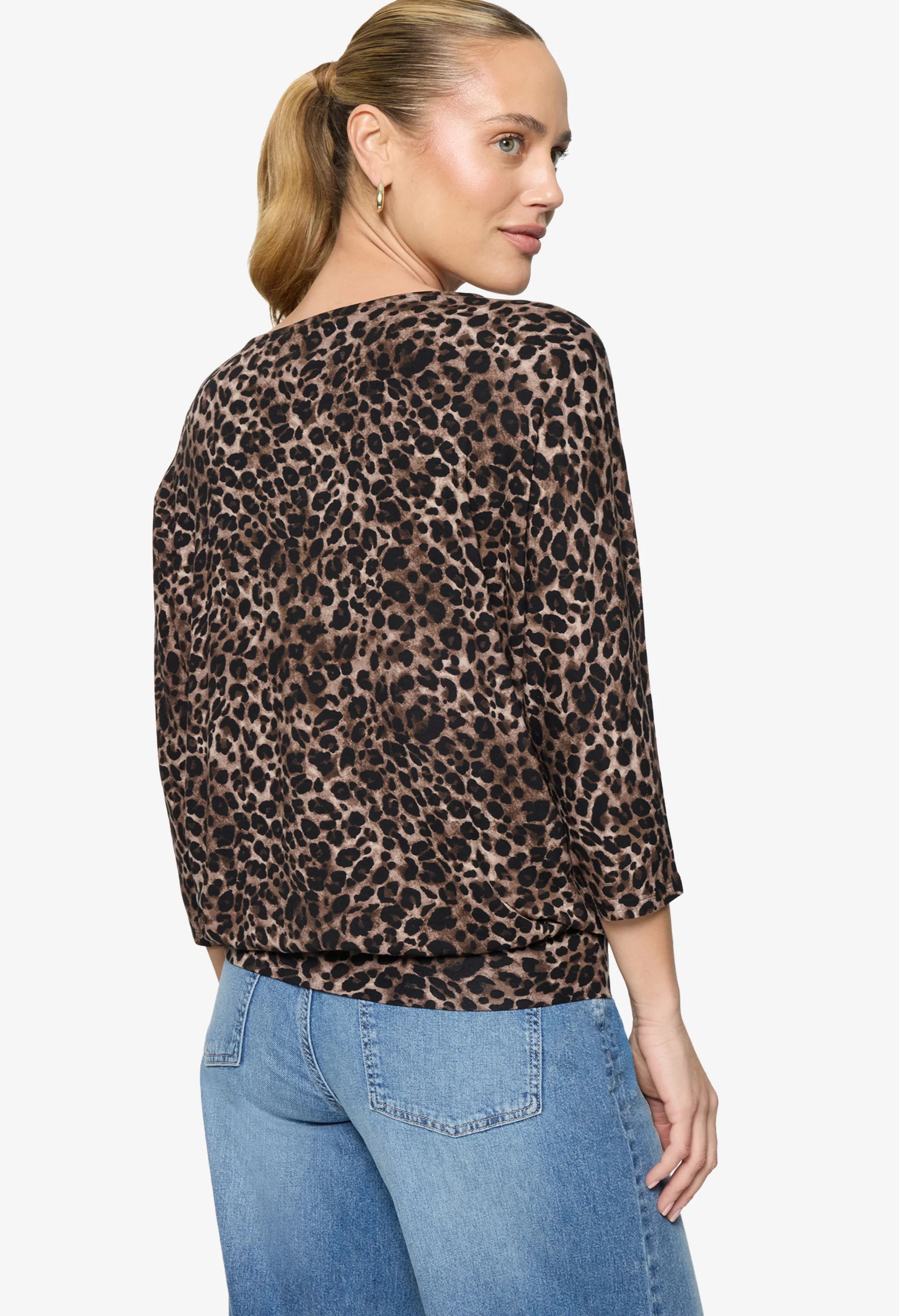 3/4 Sleeve Leopard Print Top - Image 2