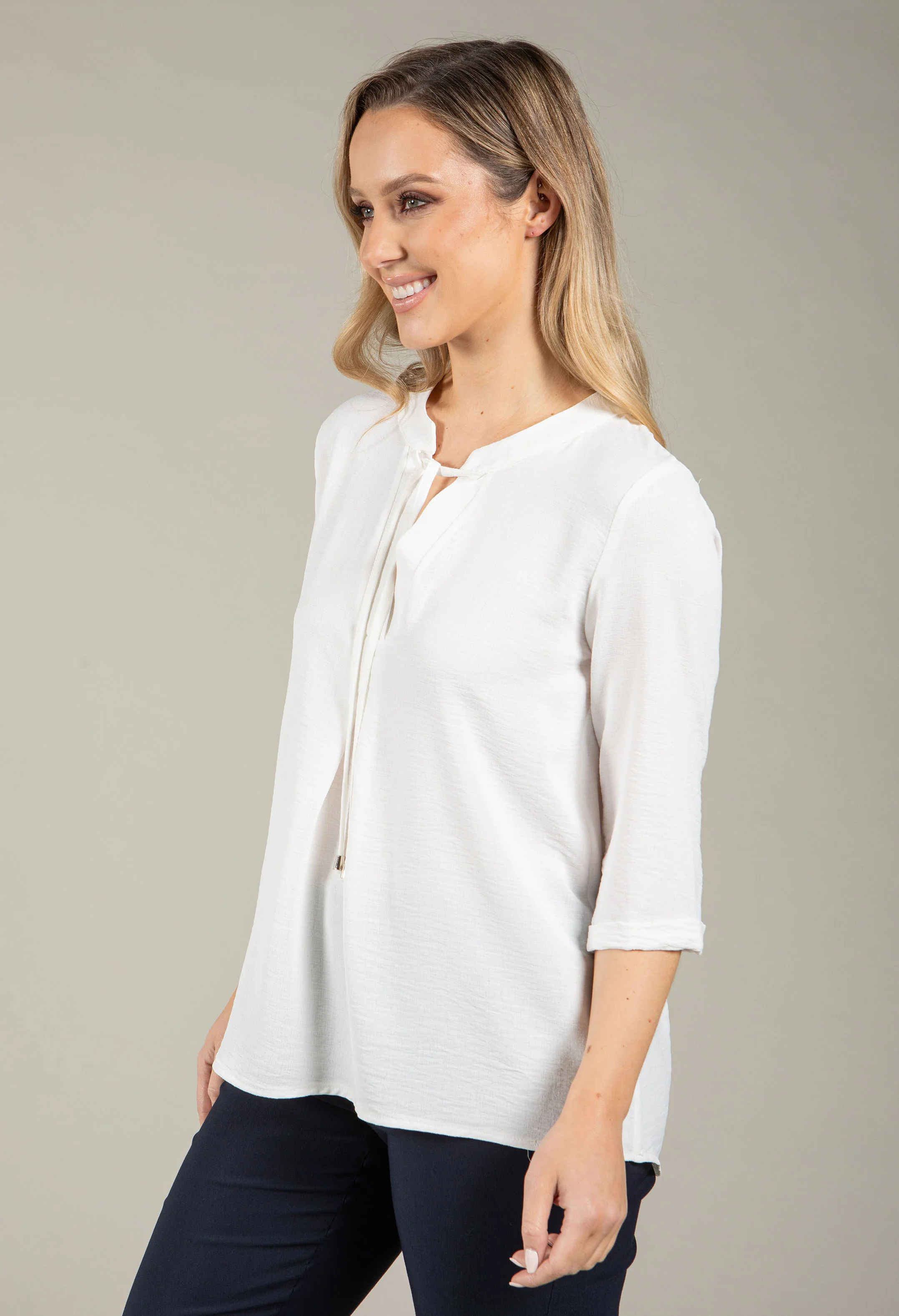 3/4 Sleeve V-Neck Blouse - Image 10