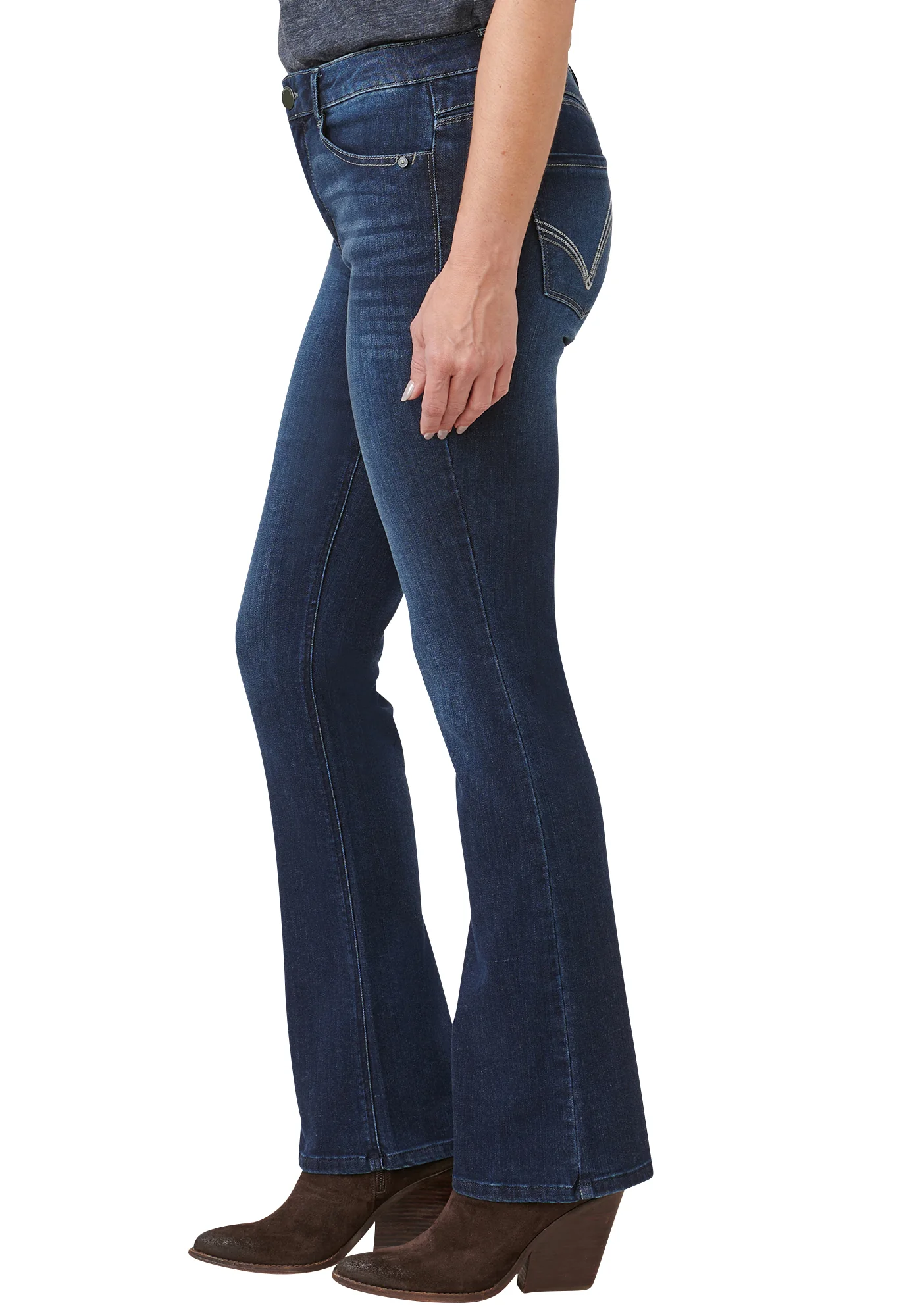 "Ab"solution® High Rise Embroidered Itty Bitty Boot Jean - Image 2