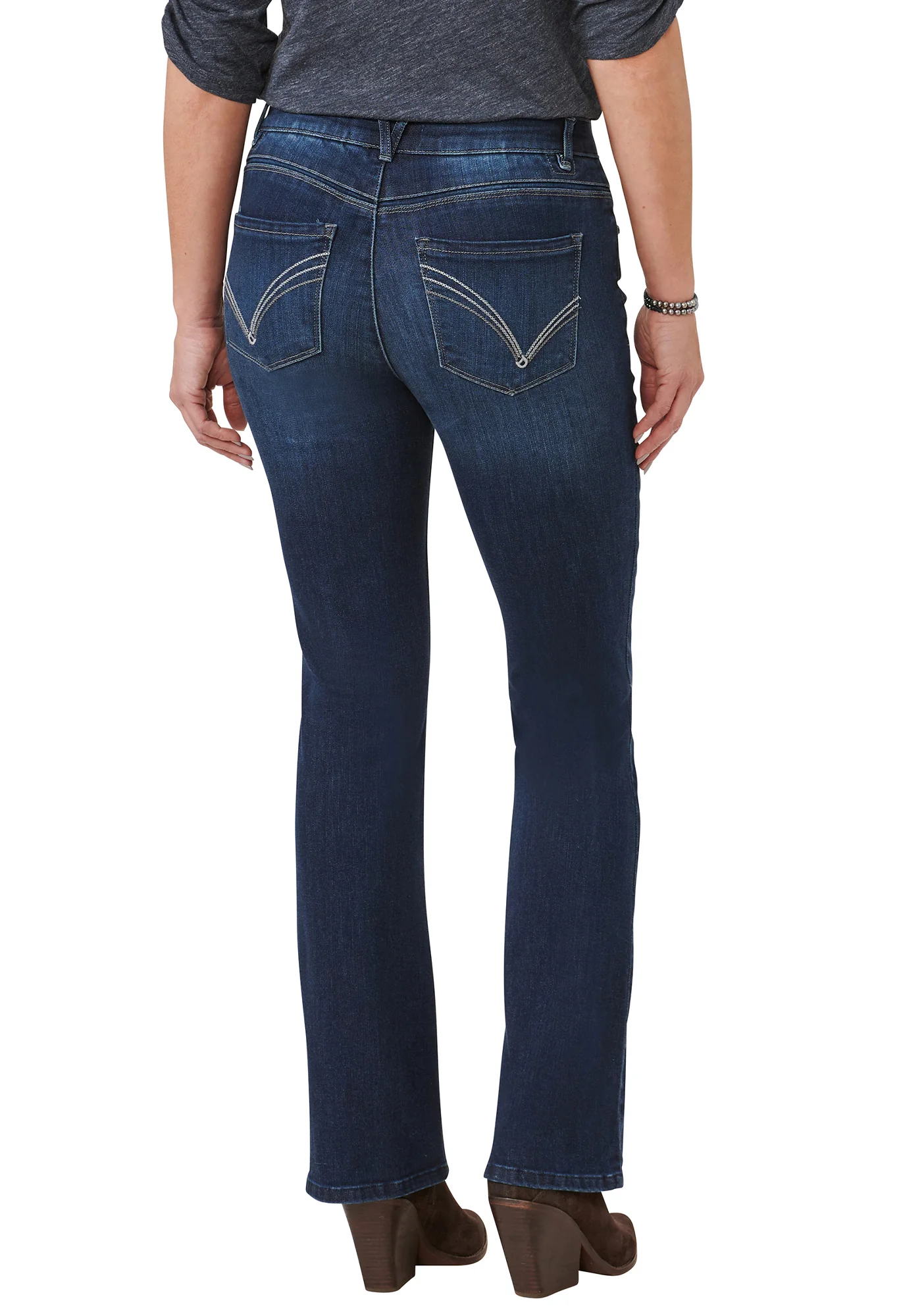 "Ab"solution® High Rise Embroidered Itty Bitty Boot Jean - Image 3
