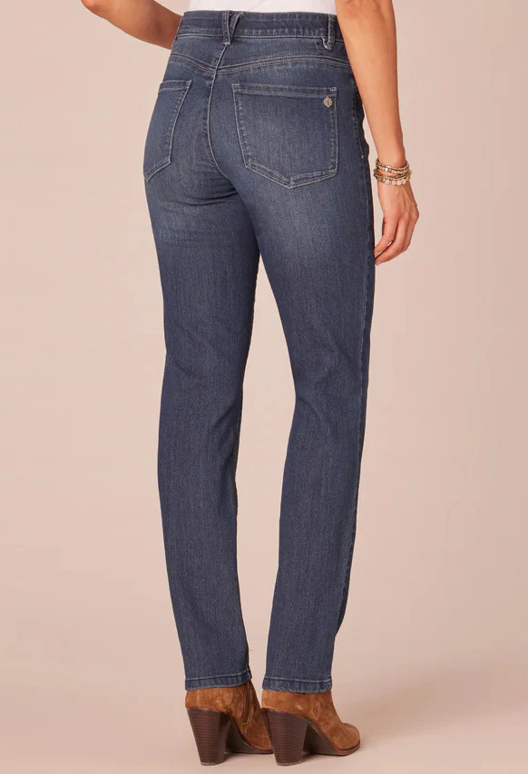 "Ab"solution® Tall Indigo High Rise Straight Leg Jeans - Image 4
