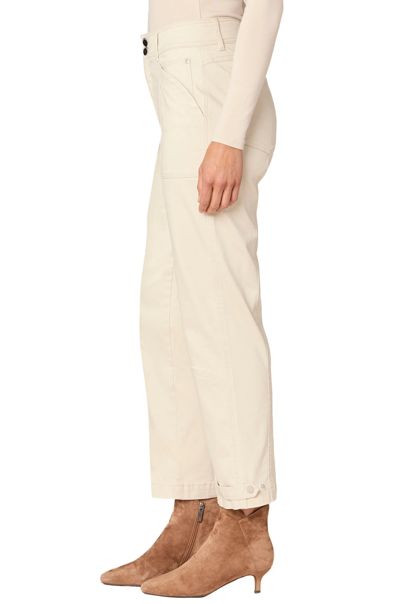 "Ab"solution High Rise Tapered Utility Pant with Snap Hem - Image 2