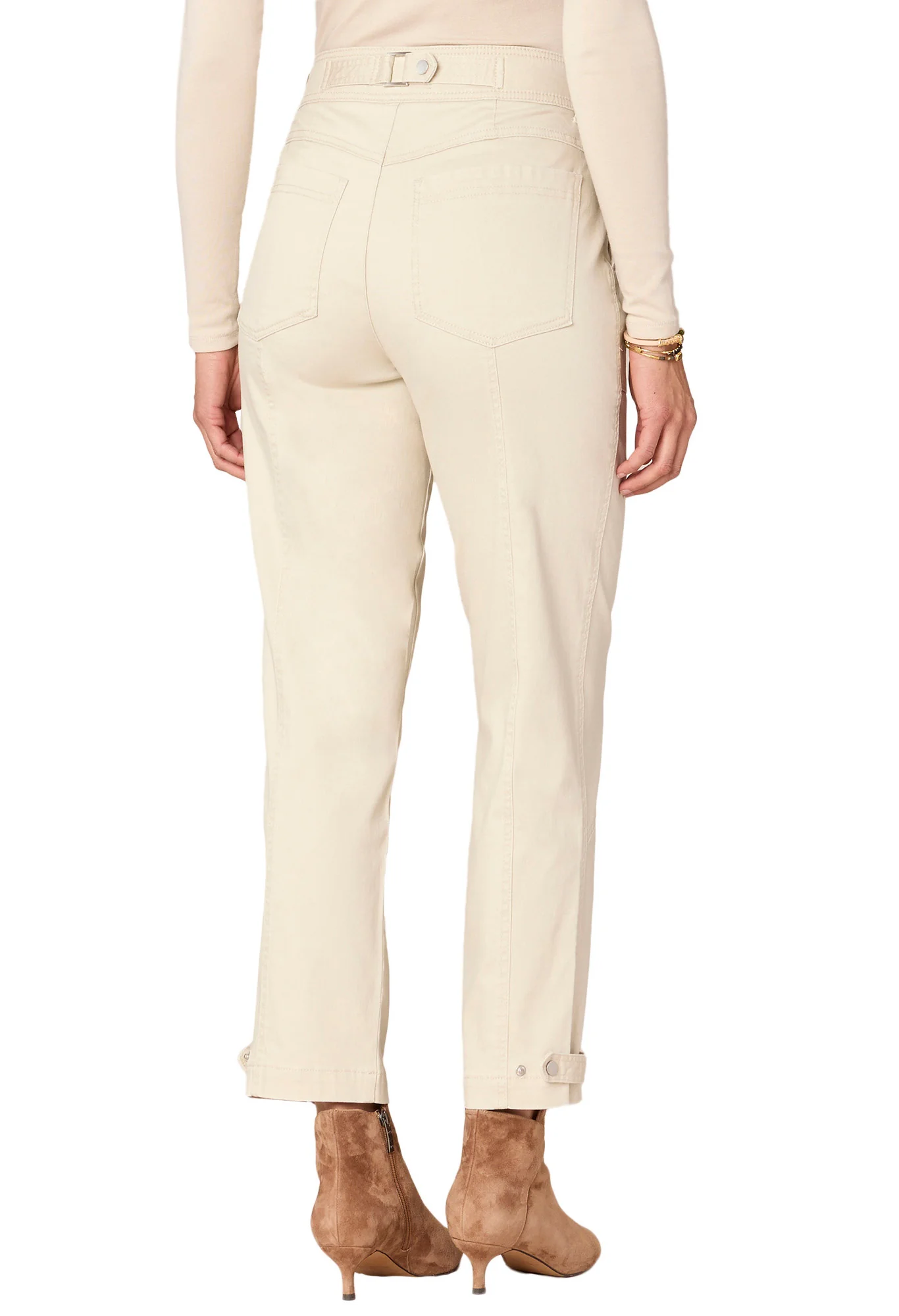 "Ab"solution High Rise Tapered Utility Pant with Snap Hem - Image 3