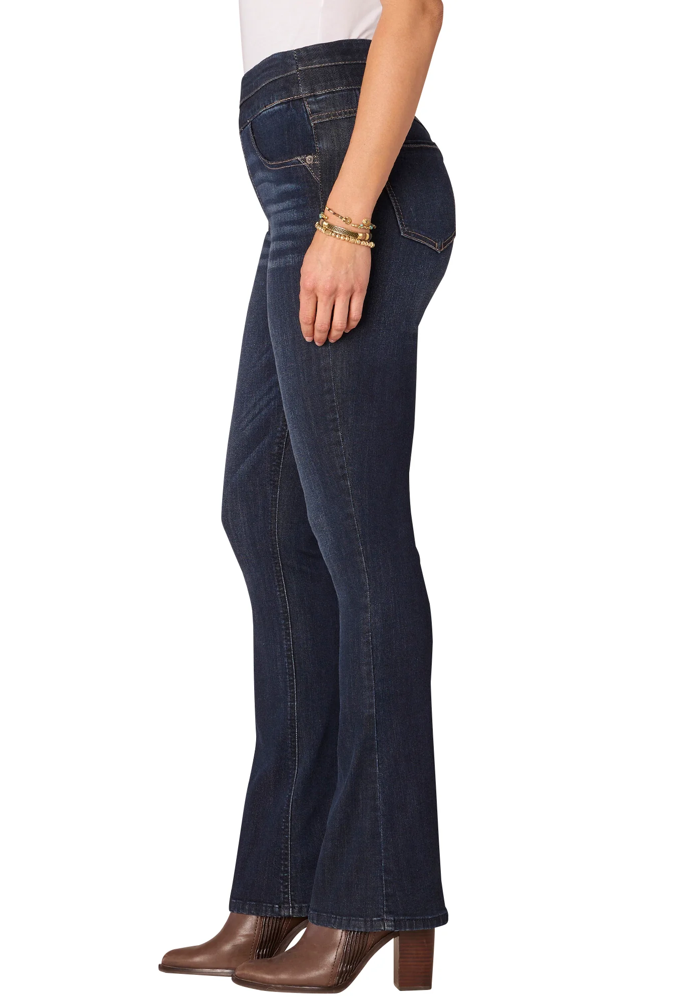 "Ab"solution Indigo High Rise Itty Bitty Boot Glider Jeans - Image 2