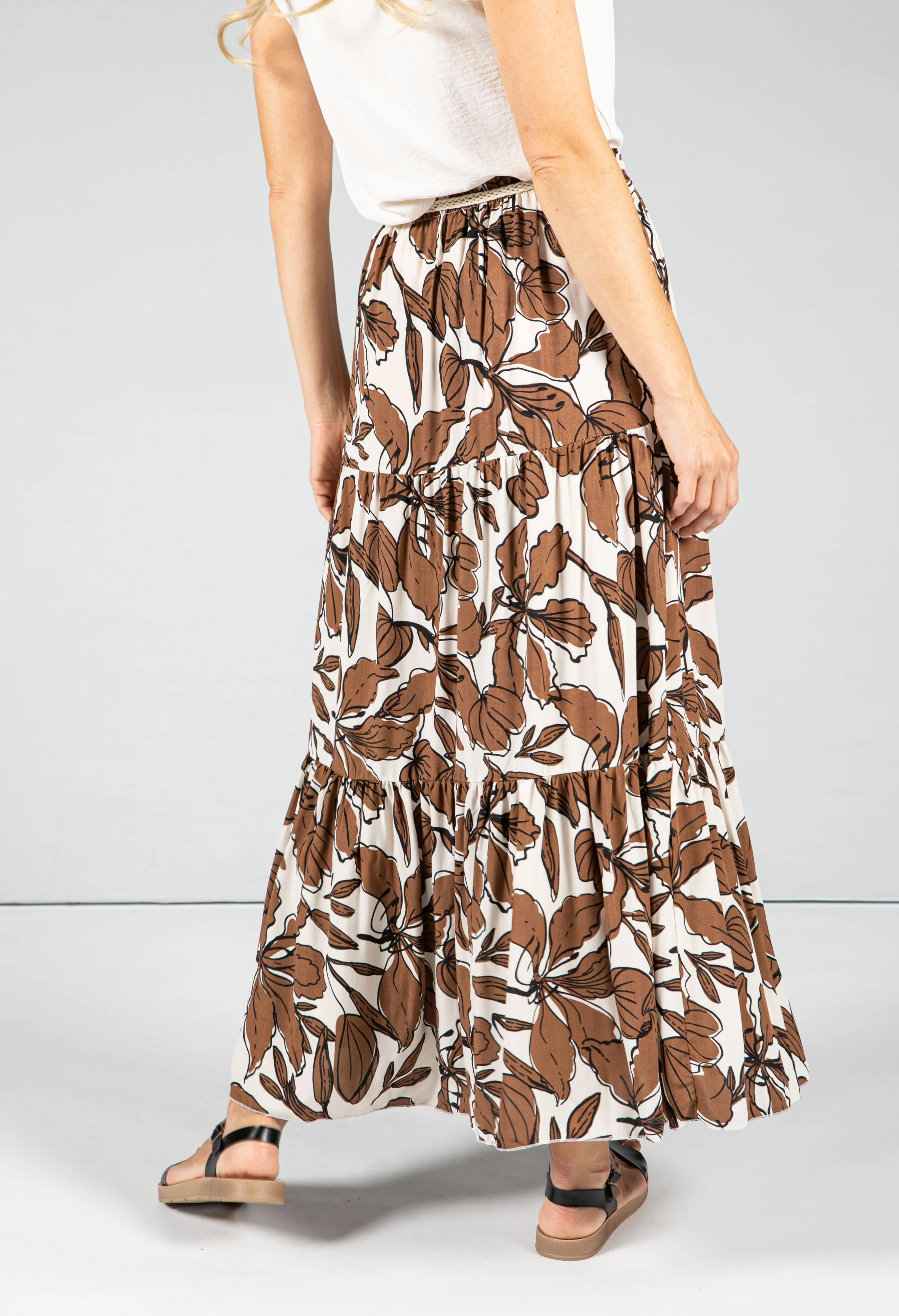 Abstract Leaf Print Skirt - Image 13