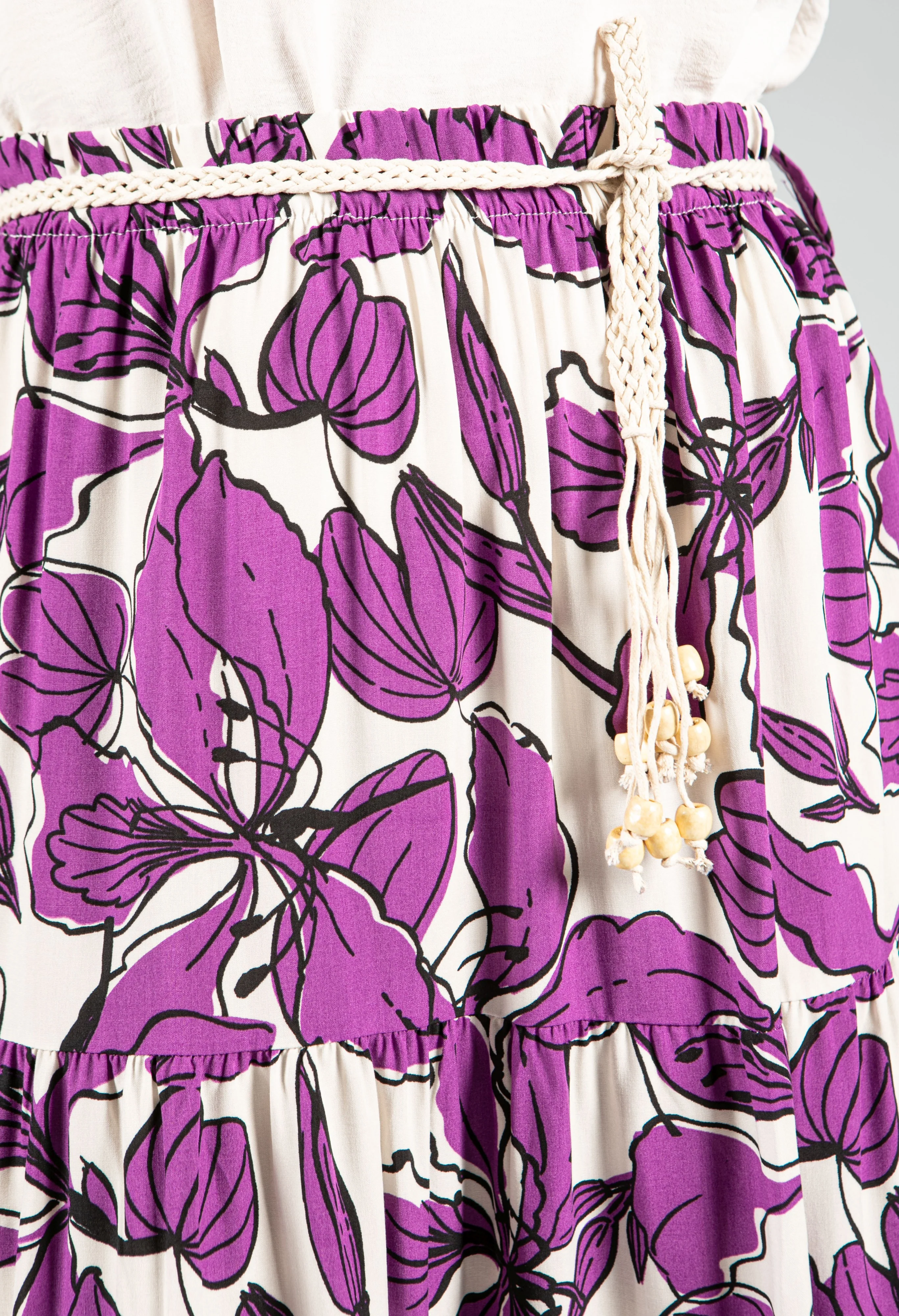 Abstract Leaf Print Skirt - Image 4