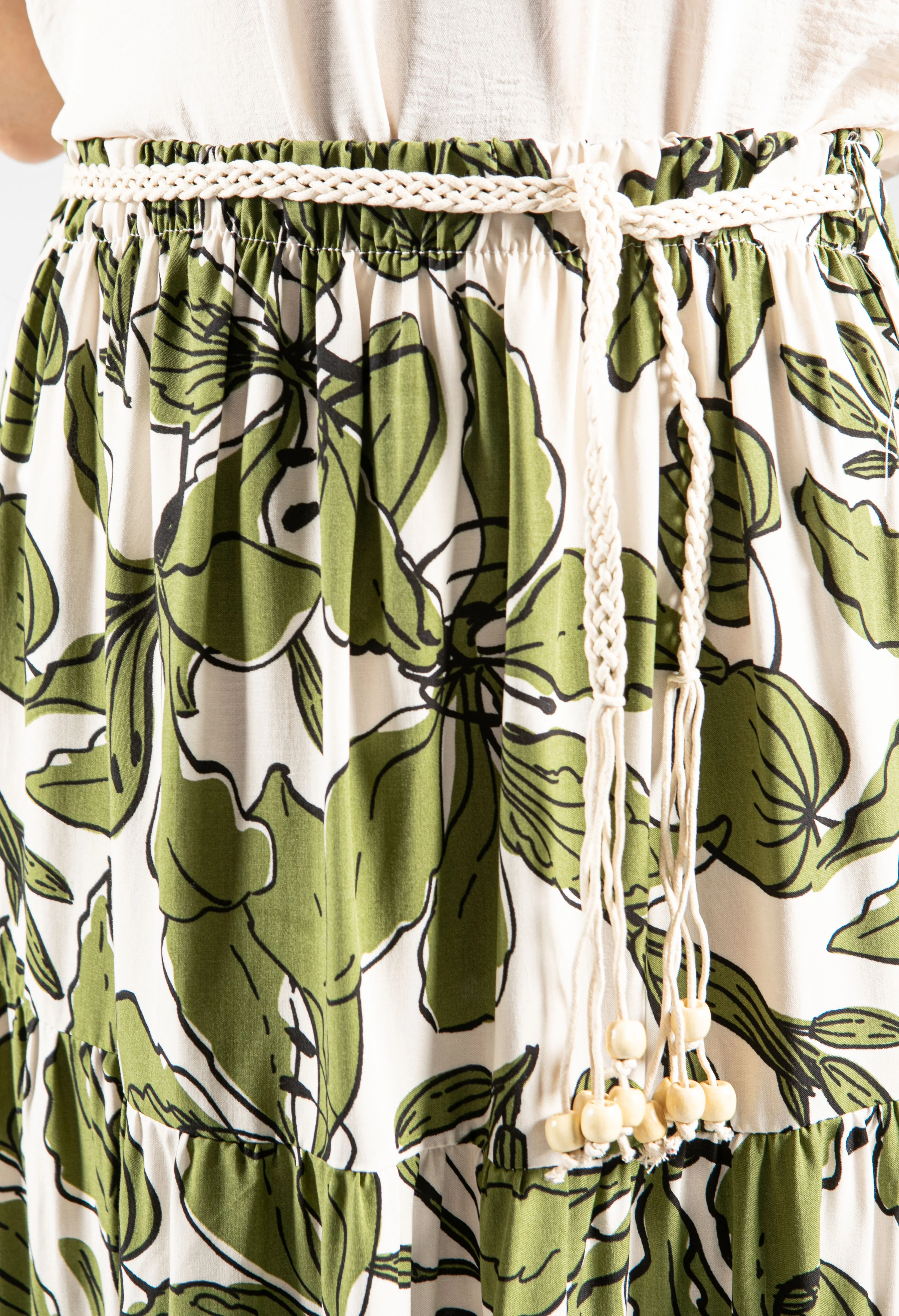 Abstract Leaf Print Skirt - Image 9