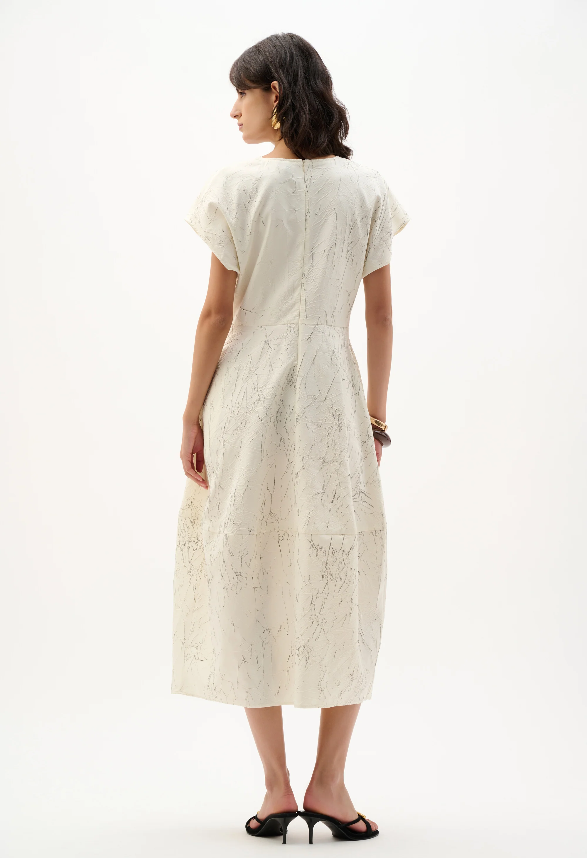 Abstract Midi A-line Dress - Image 5