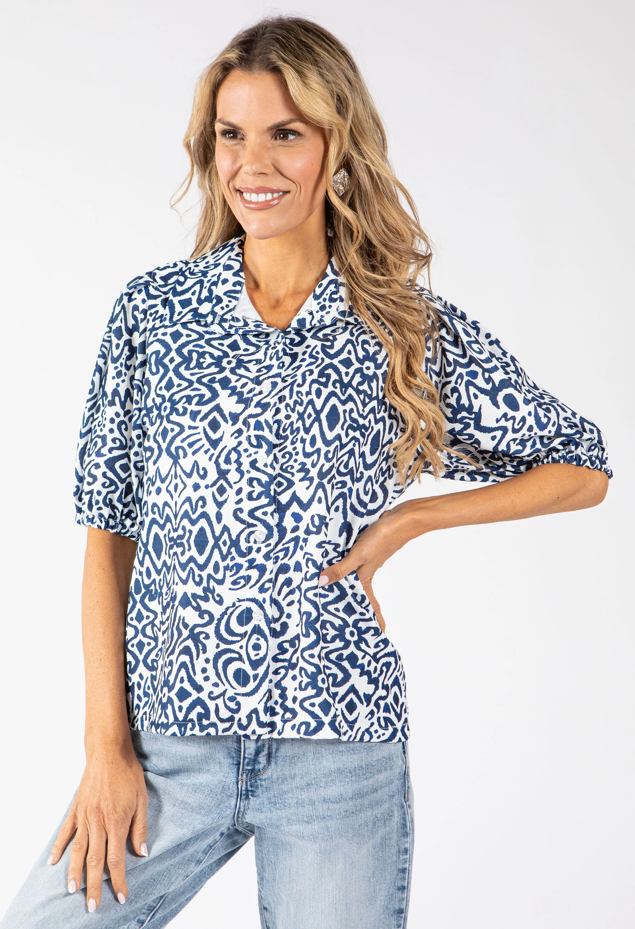 Abstract Print Blouse - Image 2