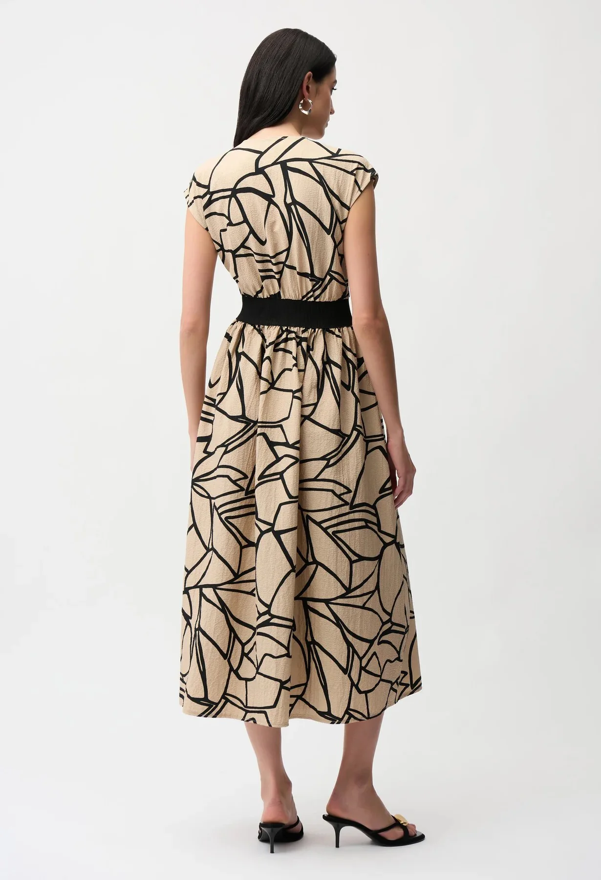 Abstract Print Fit and Flare Dress - Image 2
