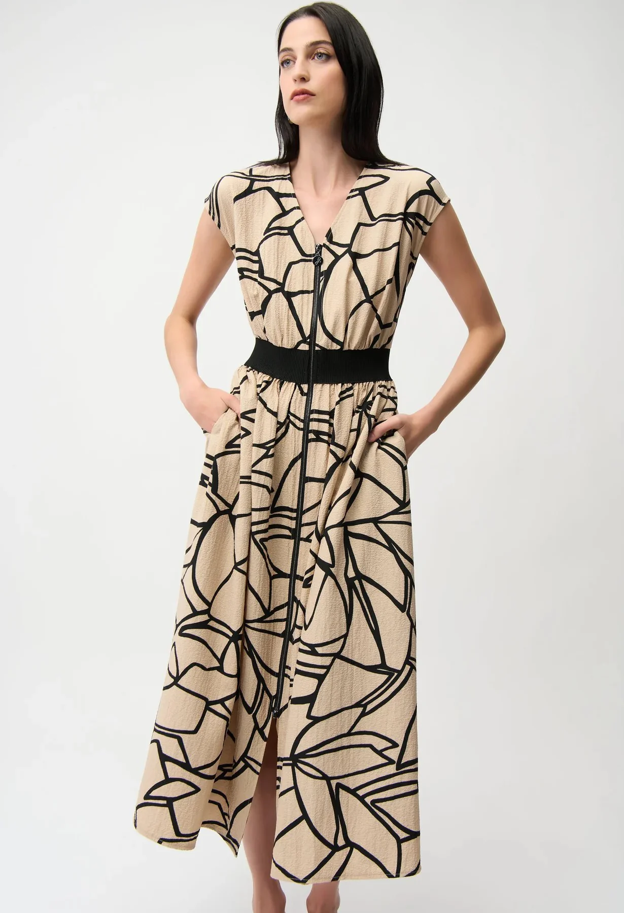 Abstract Print Fit and Flare Dress - Image 4