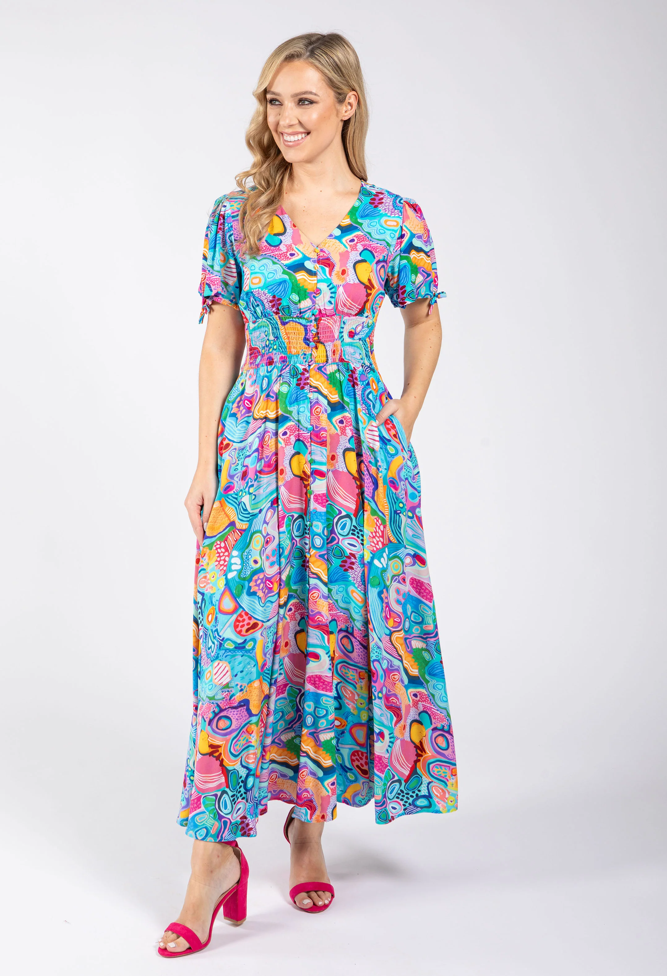 Abstract Print Midi Dress - Image 2