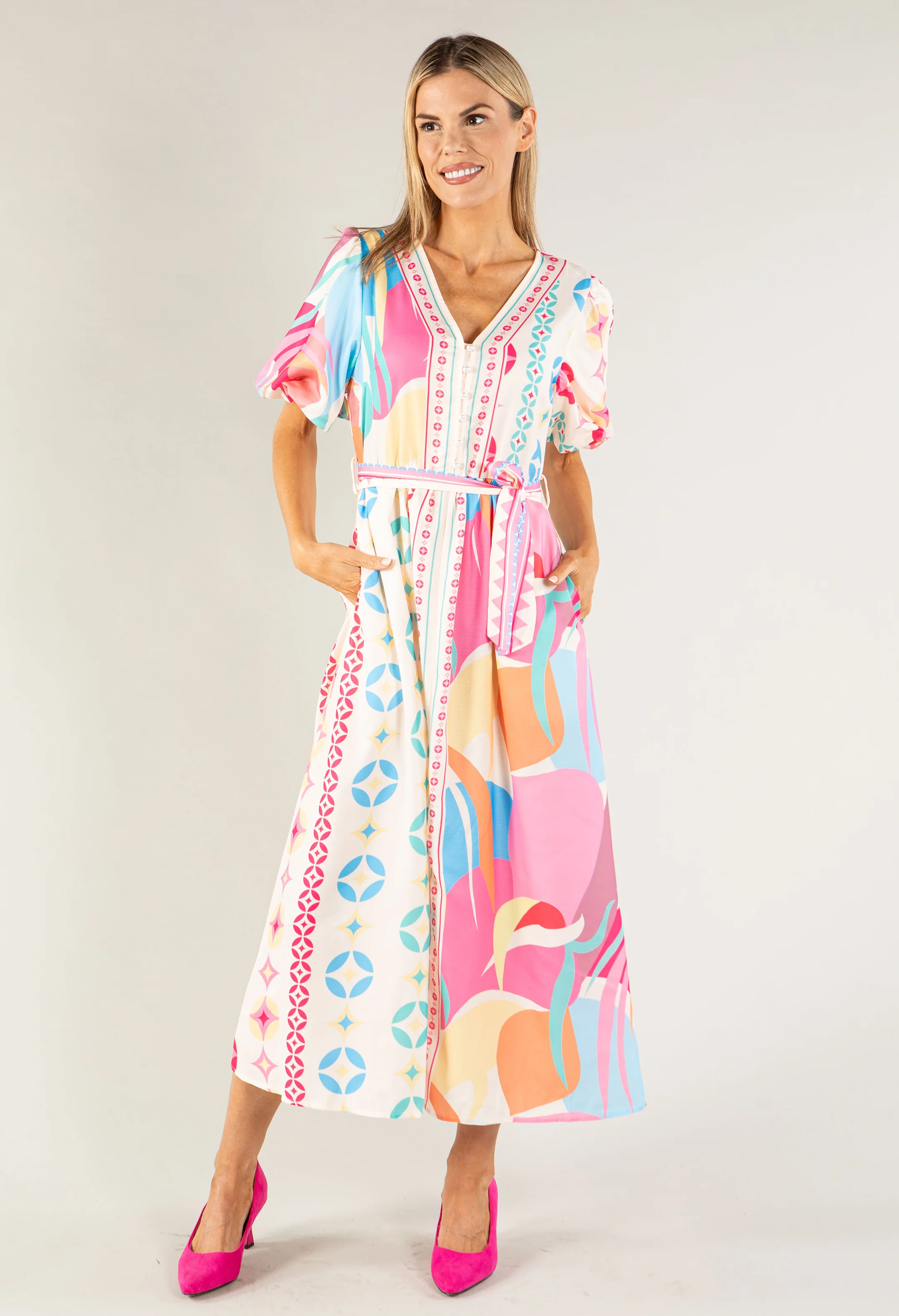 Abstract Print Midi Dress - Image 2