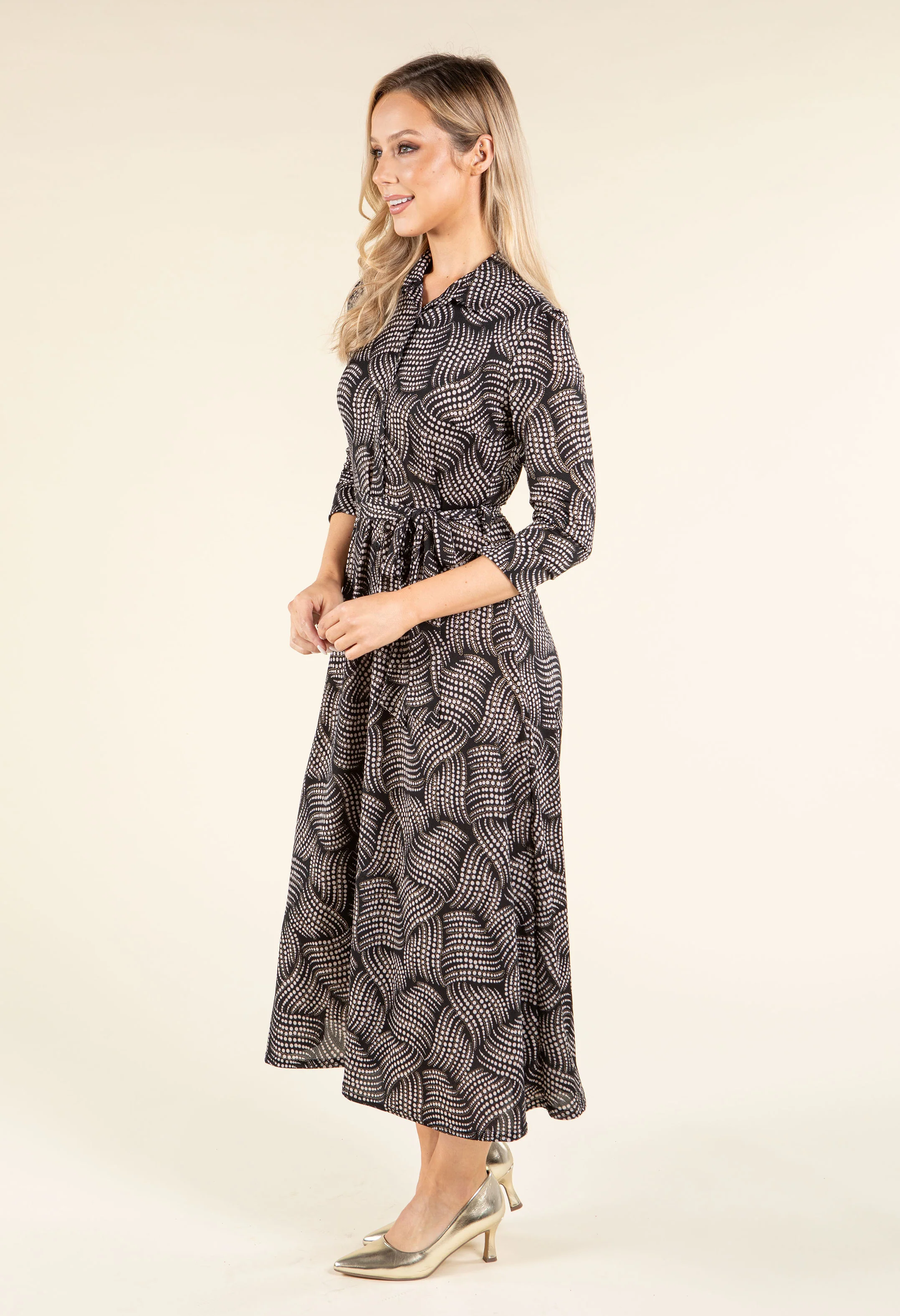 Abstract Print Shirt Dress - Image 4