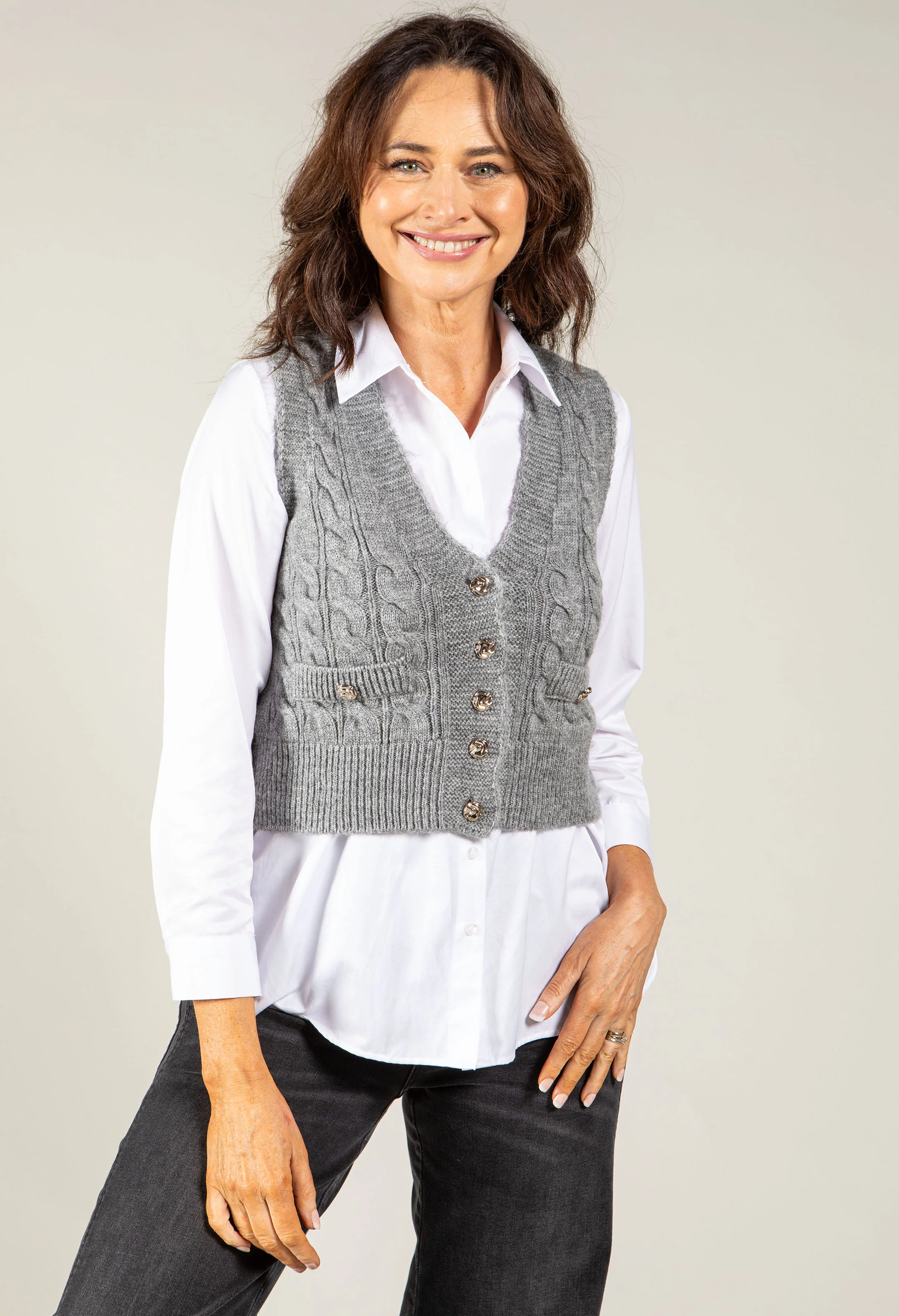 Adare Cable Knit Waistcoat - Image 10