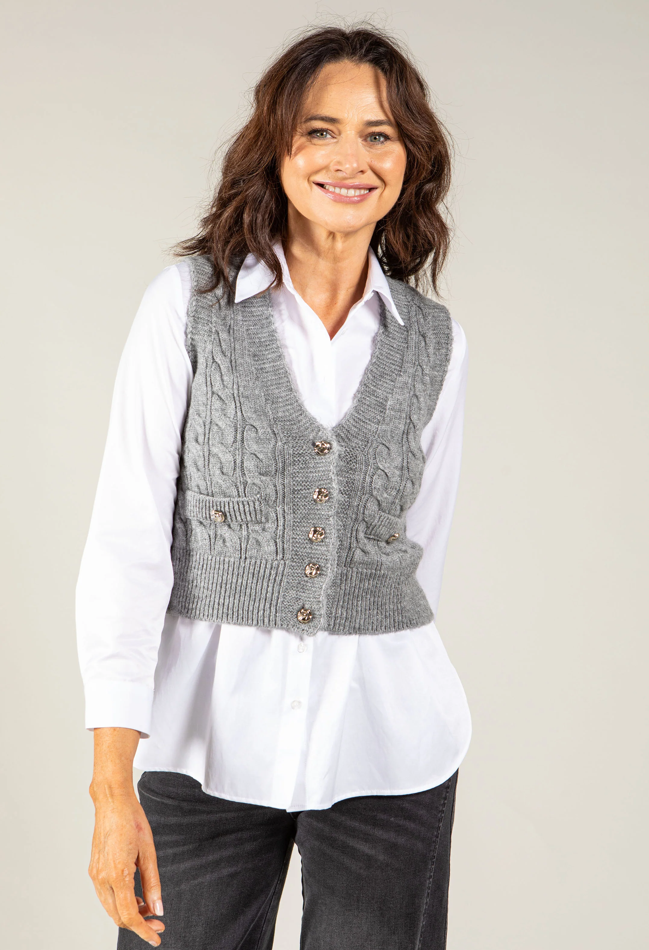 Adare Cable Knit Waistcoat - Image 11
