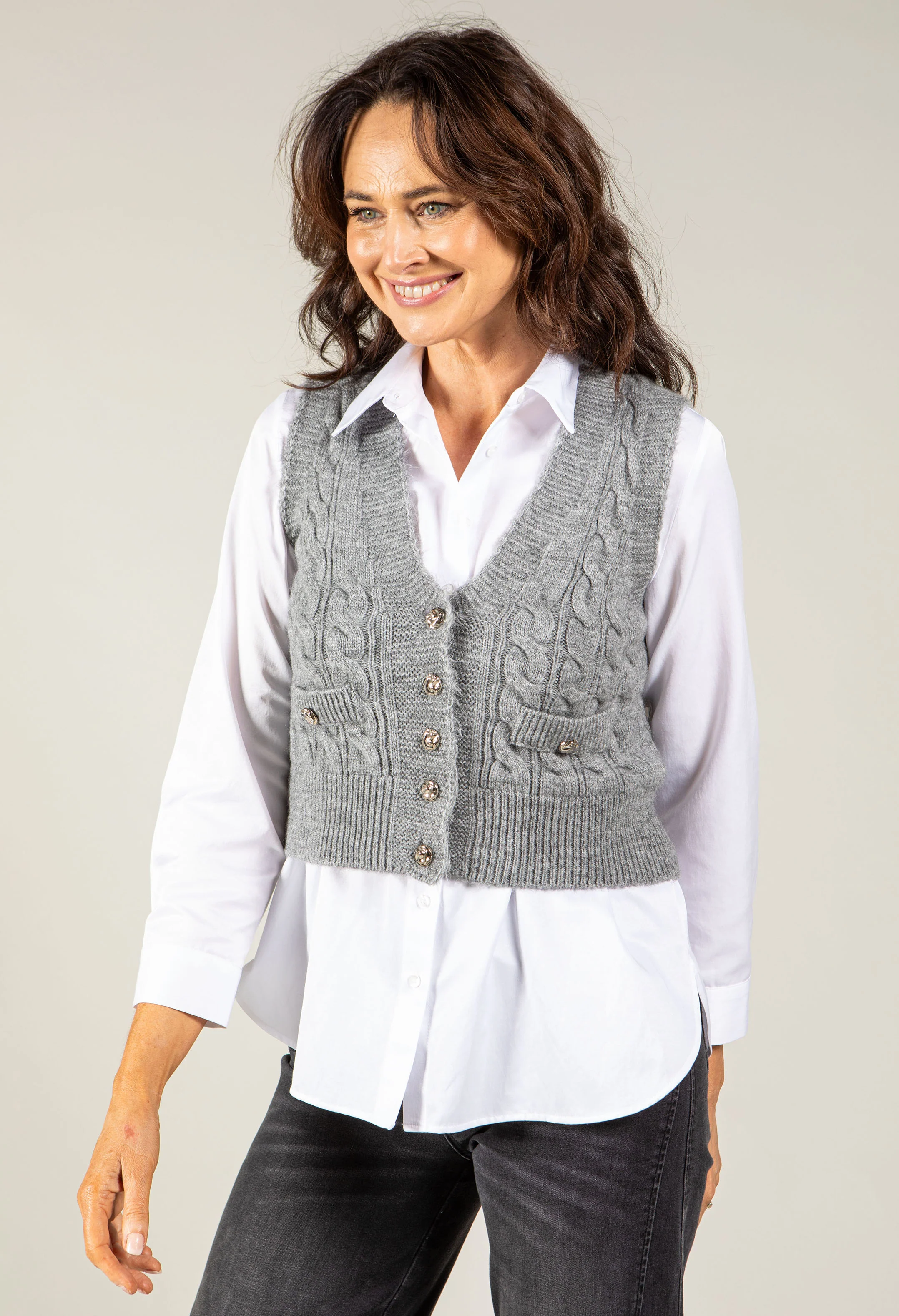Adare Cable Knit Waistcoat - Image 12