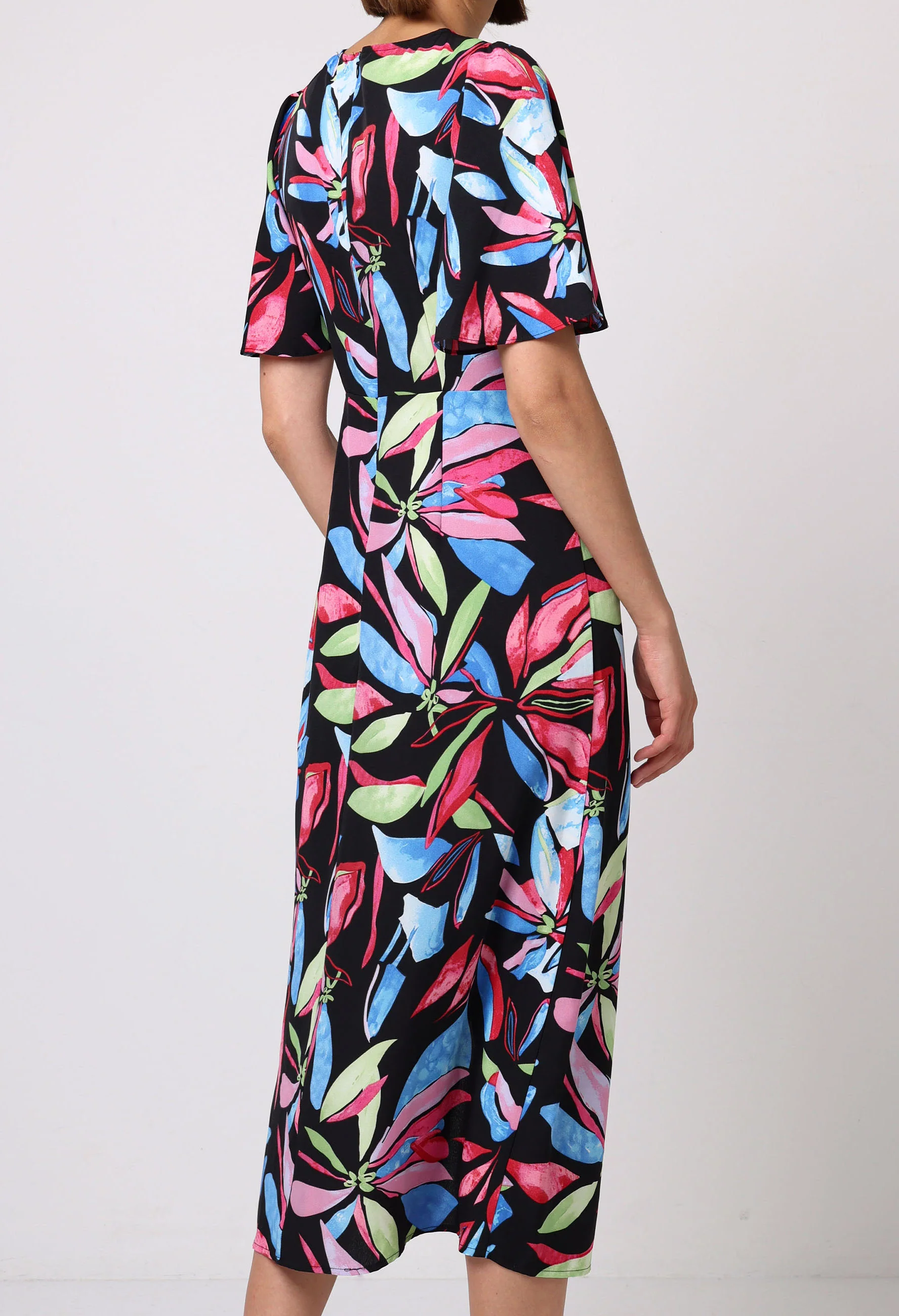 Angel Sleeve Floral Midi Dress - Image 4