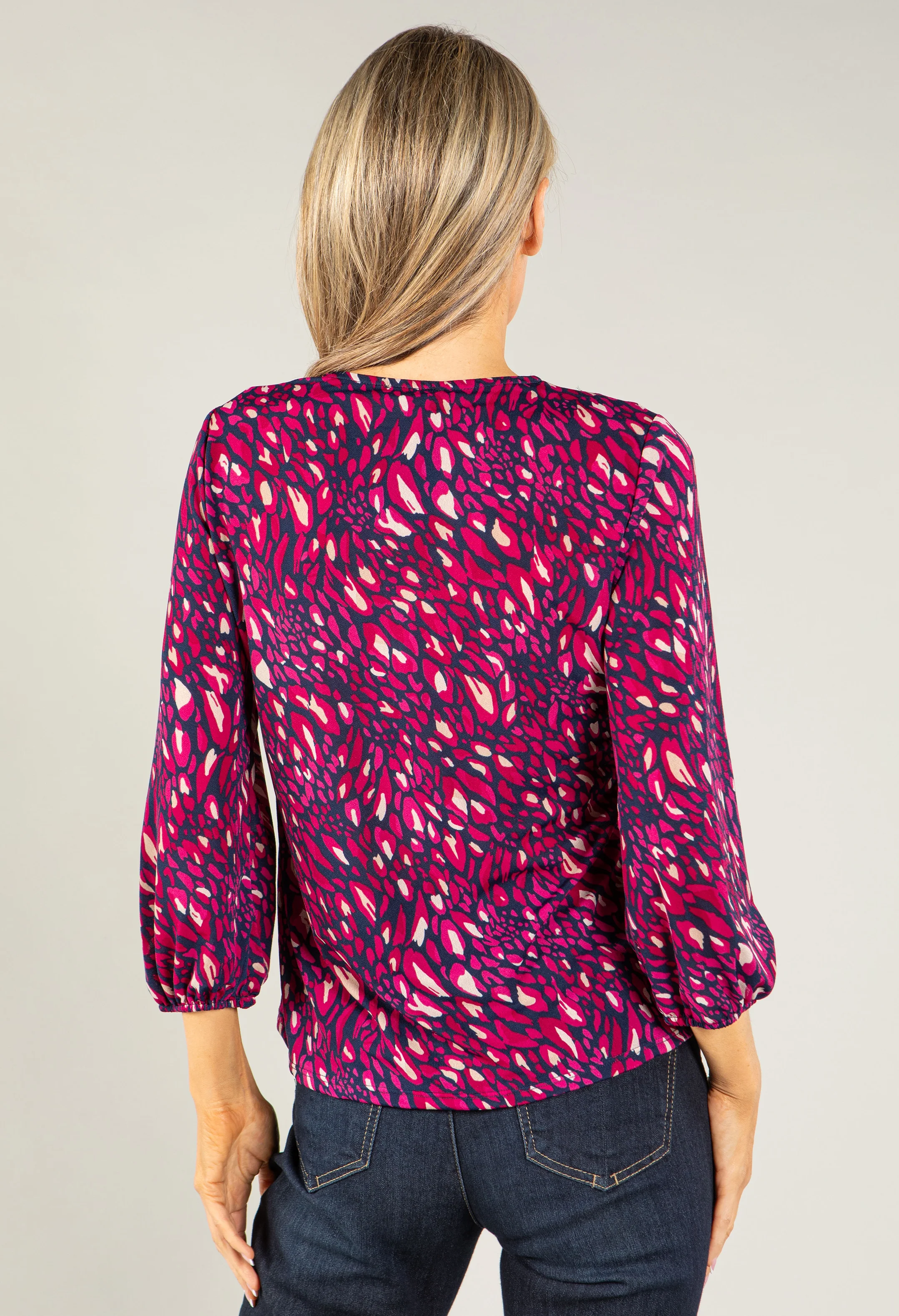 Animal Print V Neckline Top - Image 4