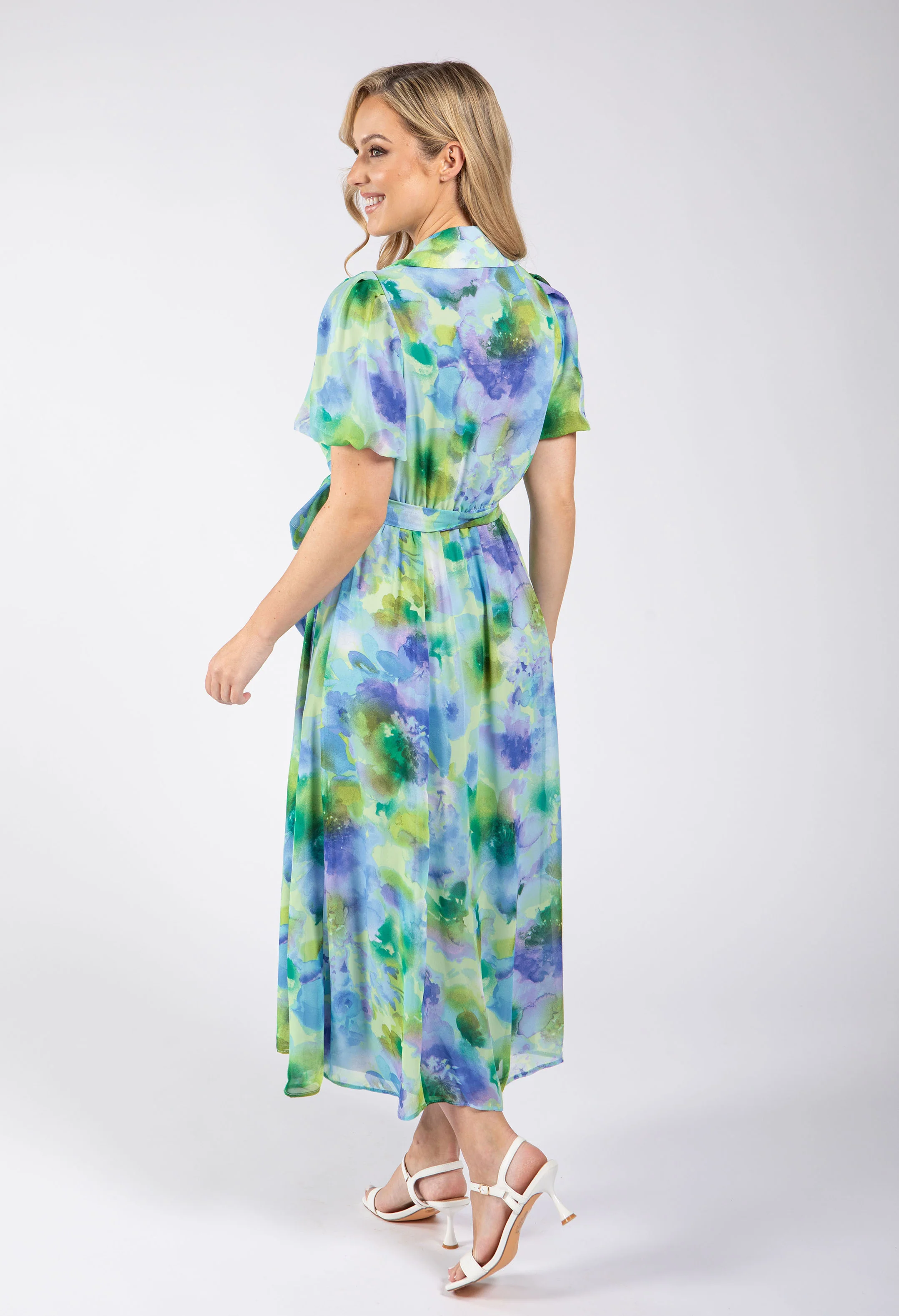 Balloon Sleeve Shirt Dress - Image 4