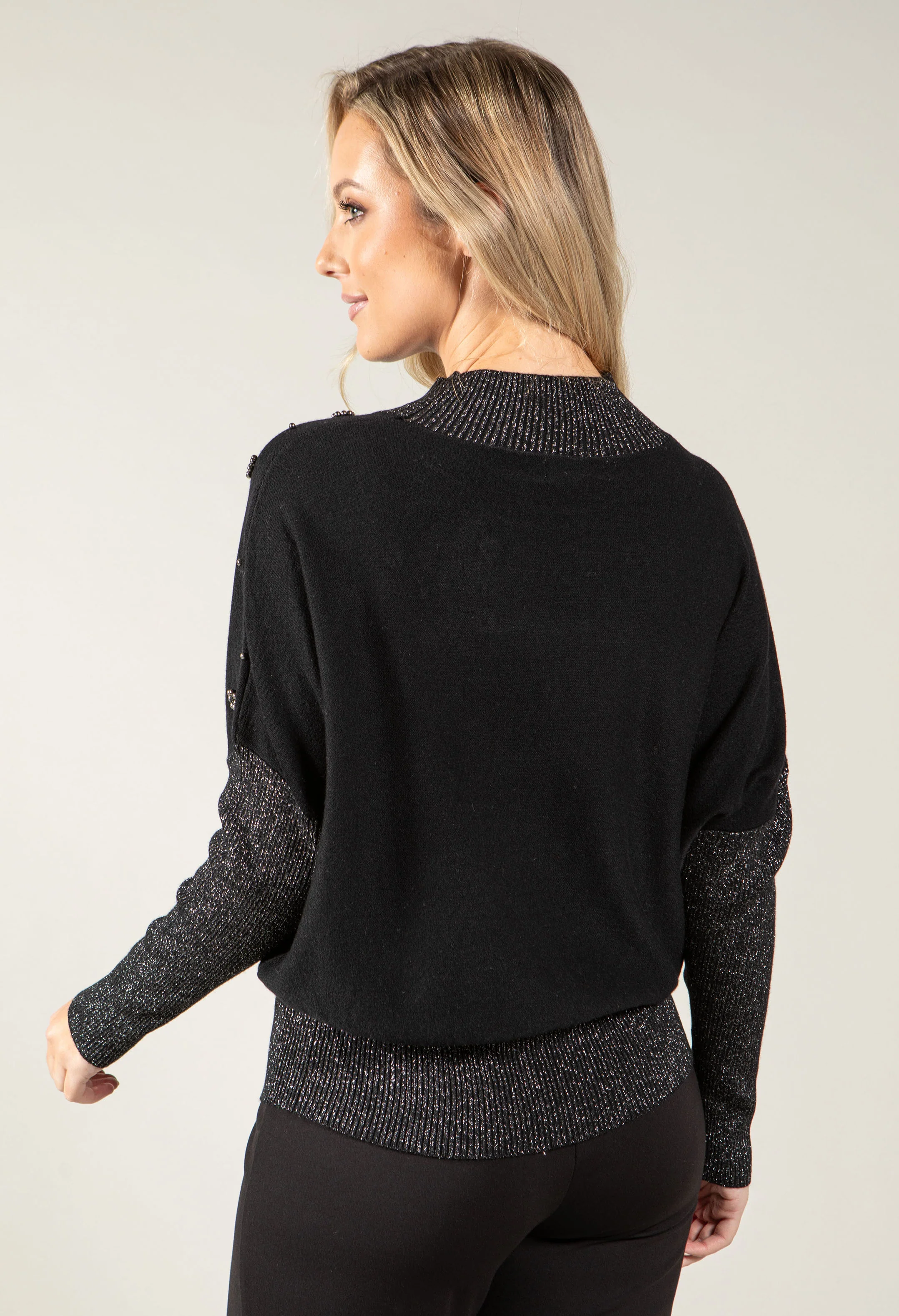 Beaded High Neck Knit Jumper - Image 4