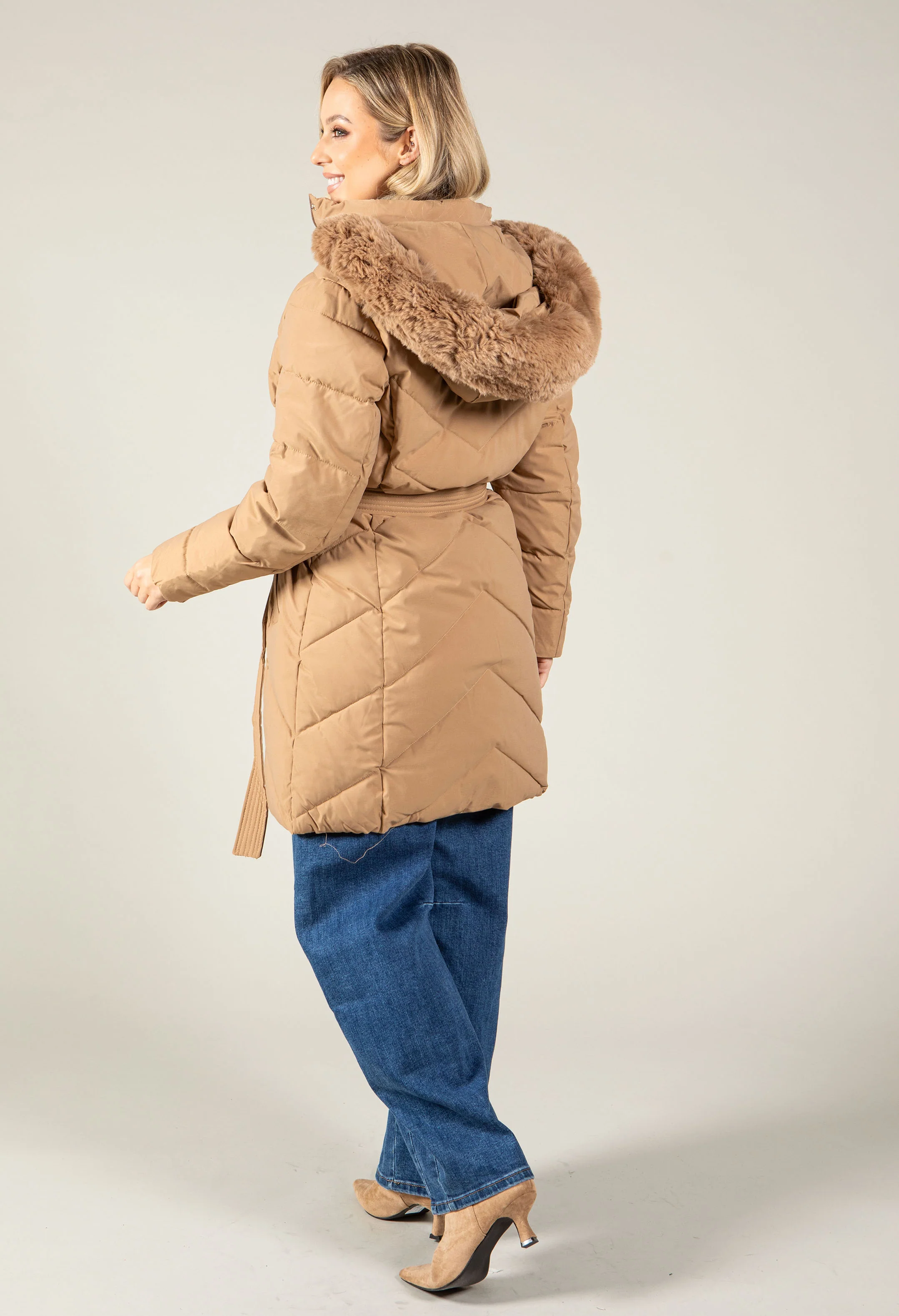Belted Padded Coat - Image 10