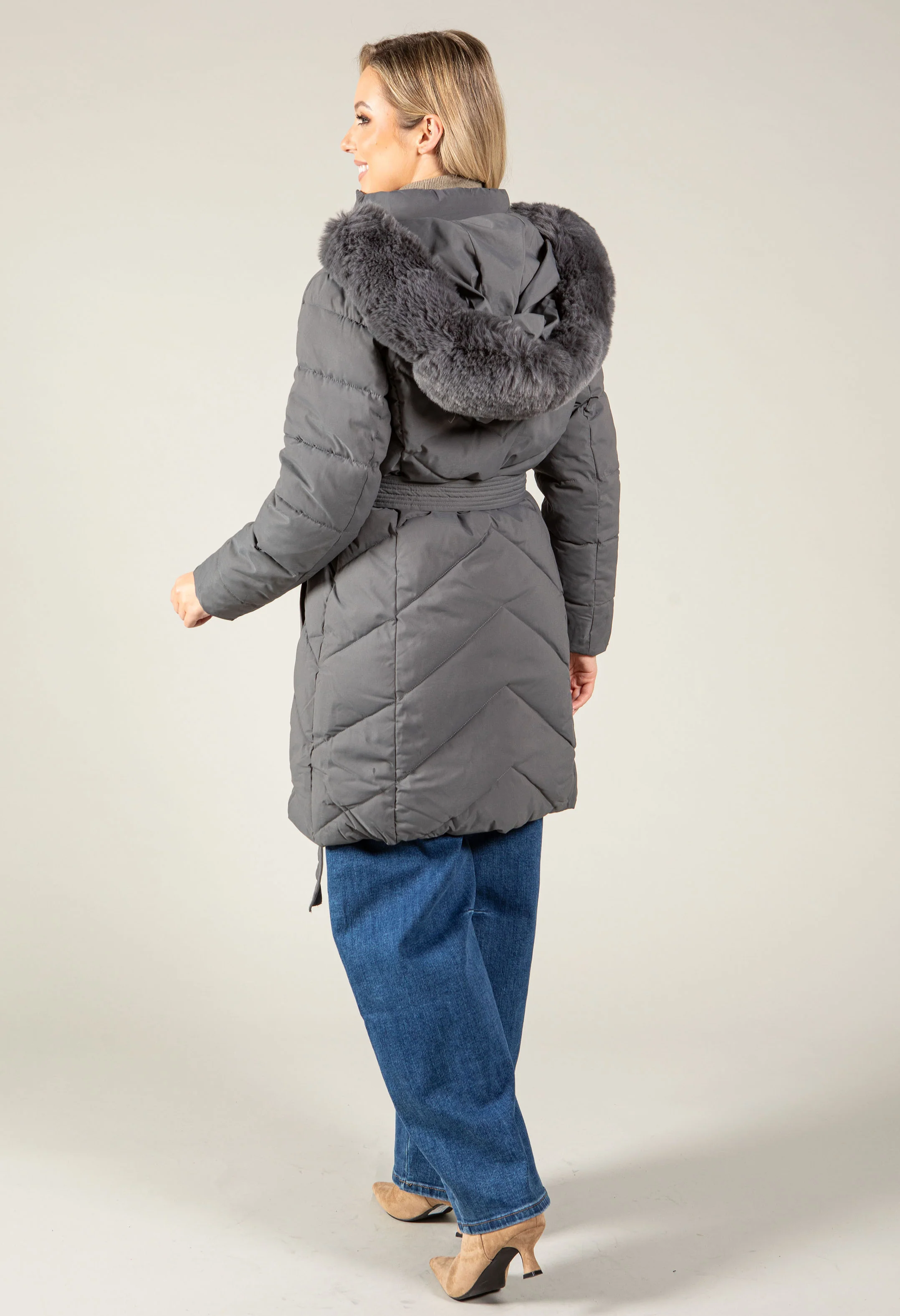 Belted Padded Coat - Image 15