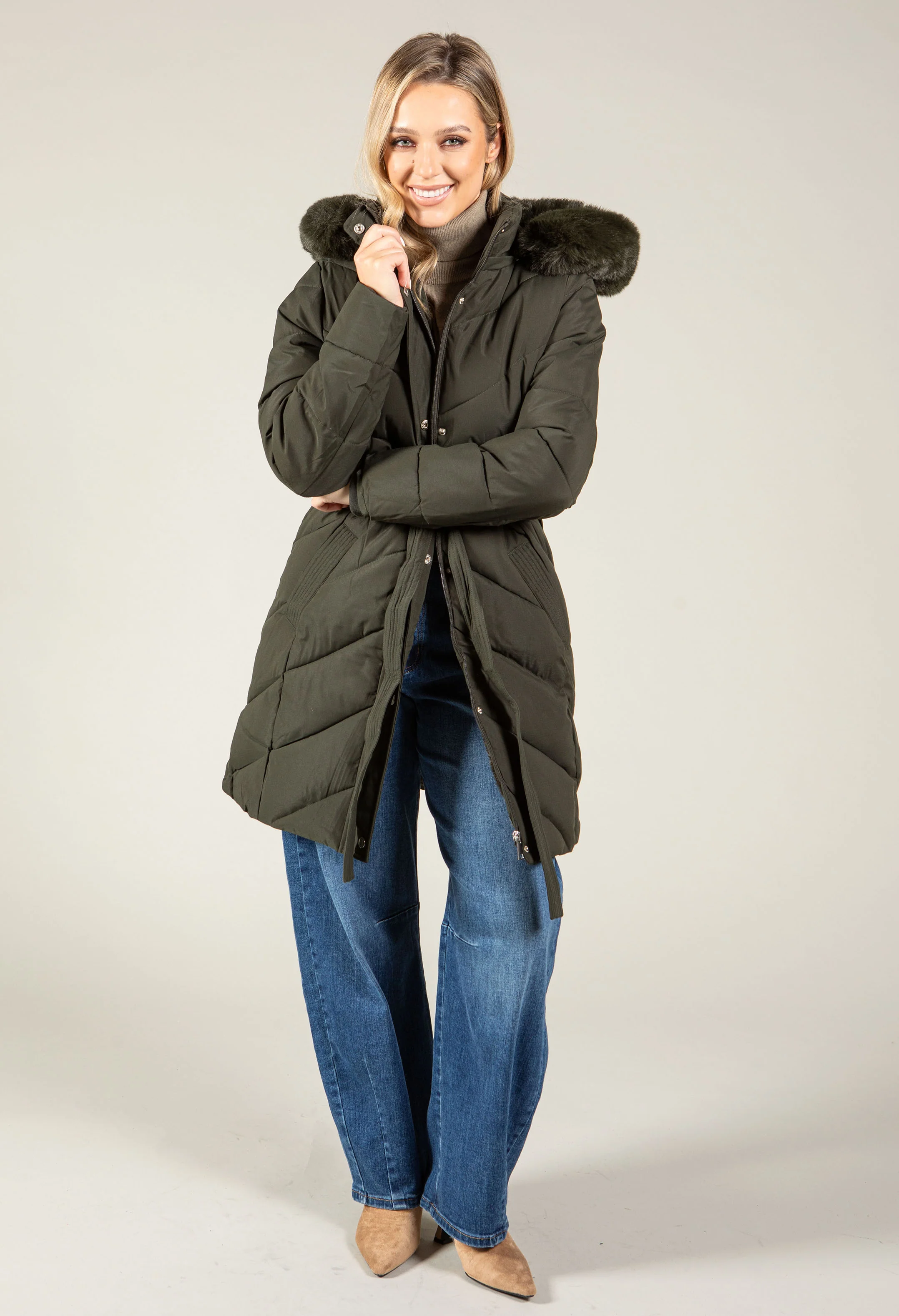 Belted Padded Coat - Image 18