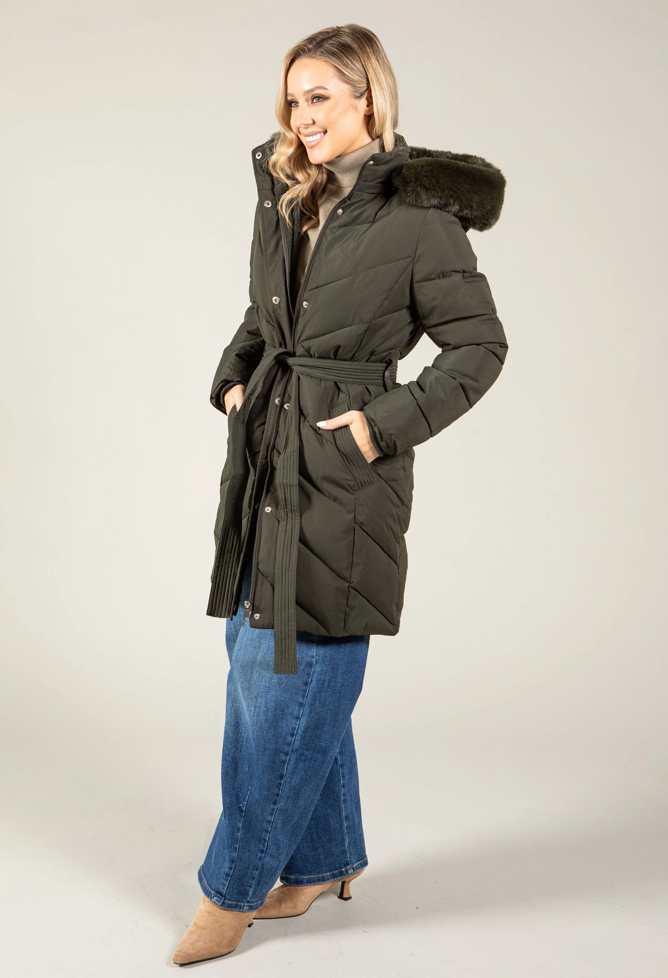 Belted Padded Coat - Image 19