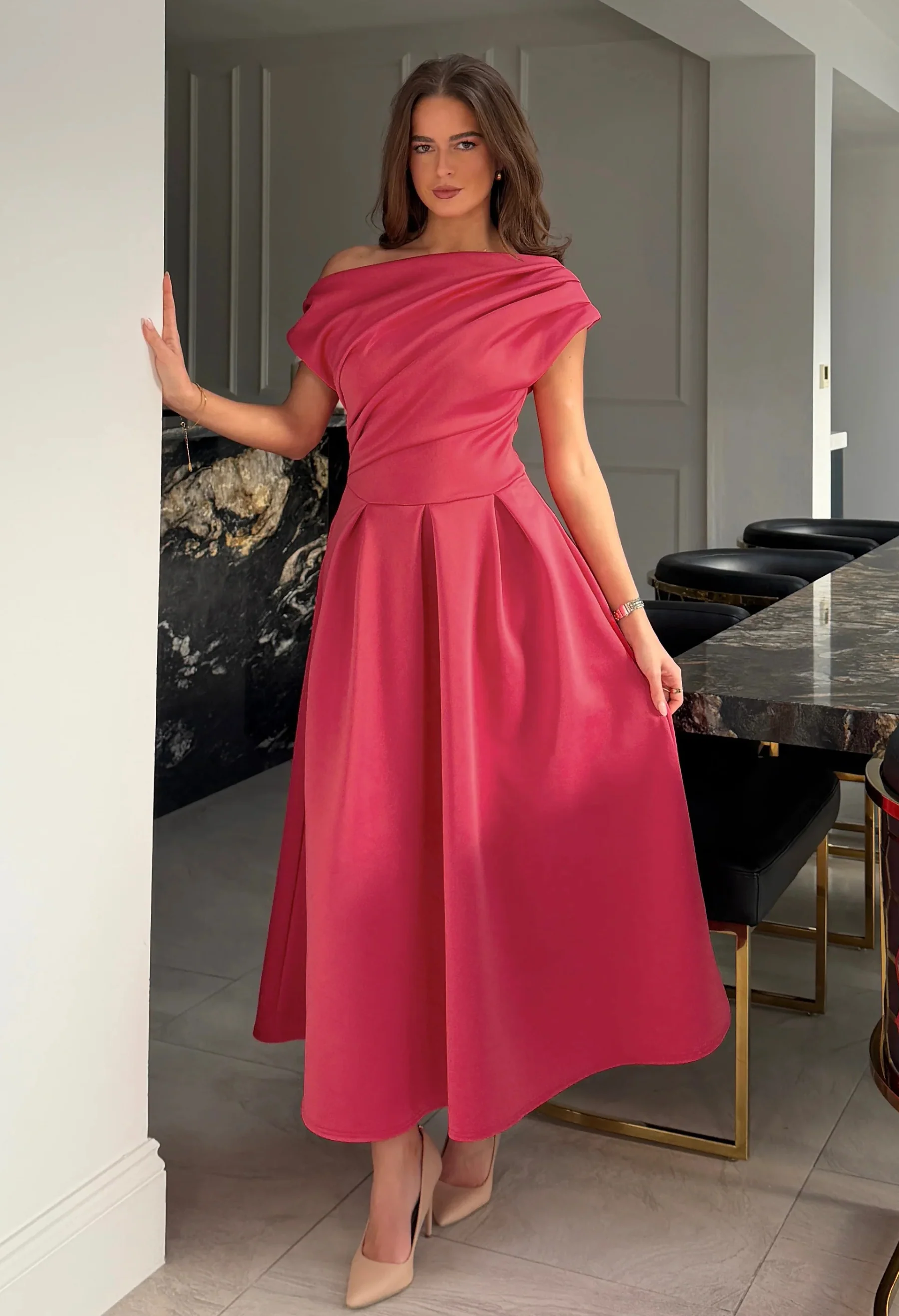 Betty Asymmetric Midi Dress - Image 30