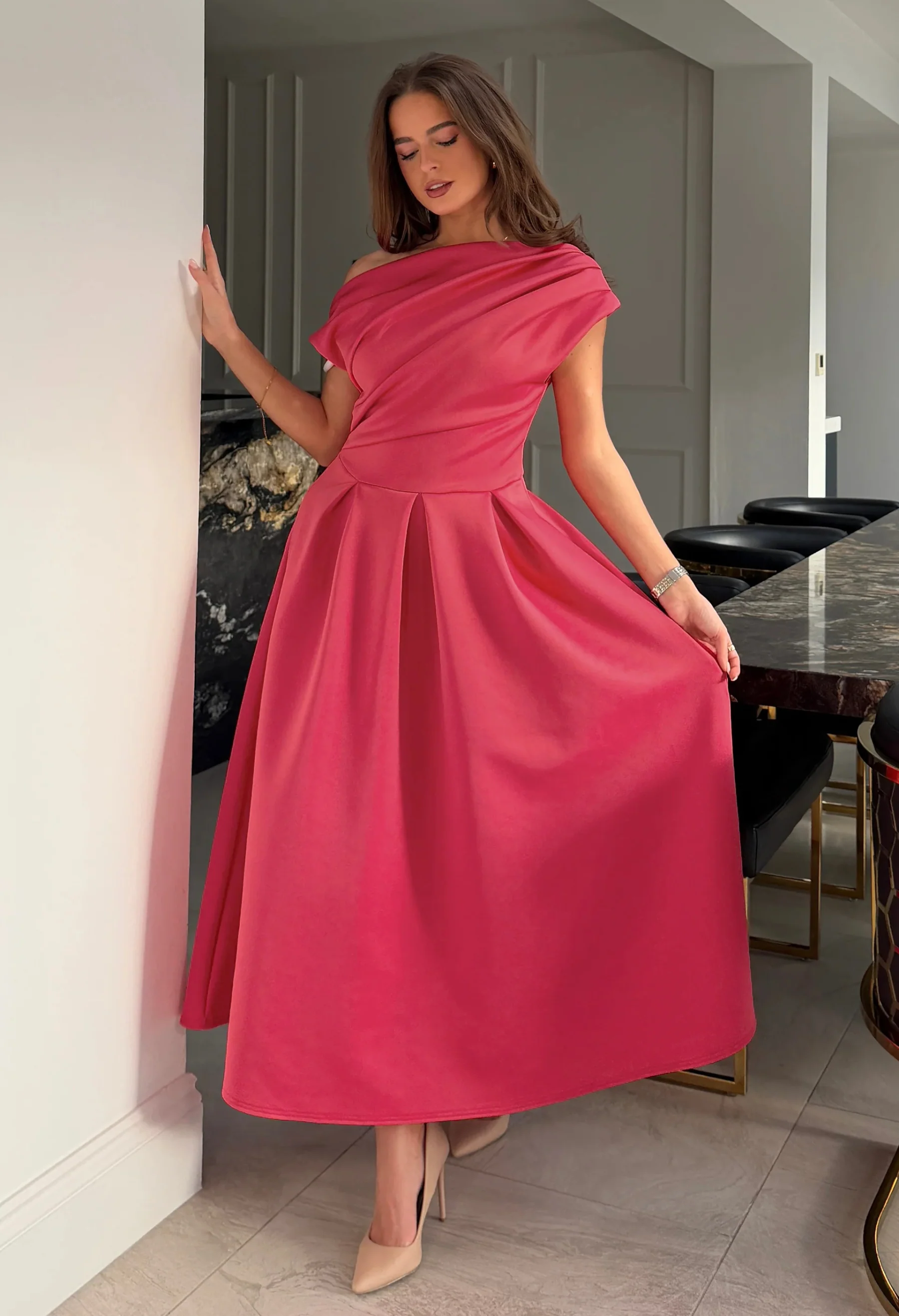 Betty Asymmetric Midi Dress - Image 31