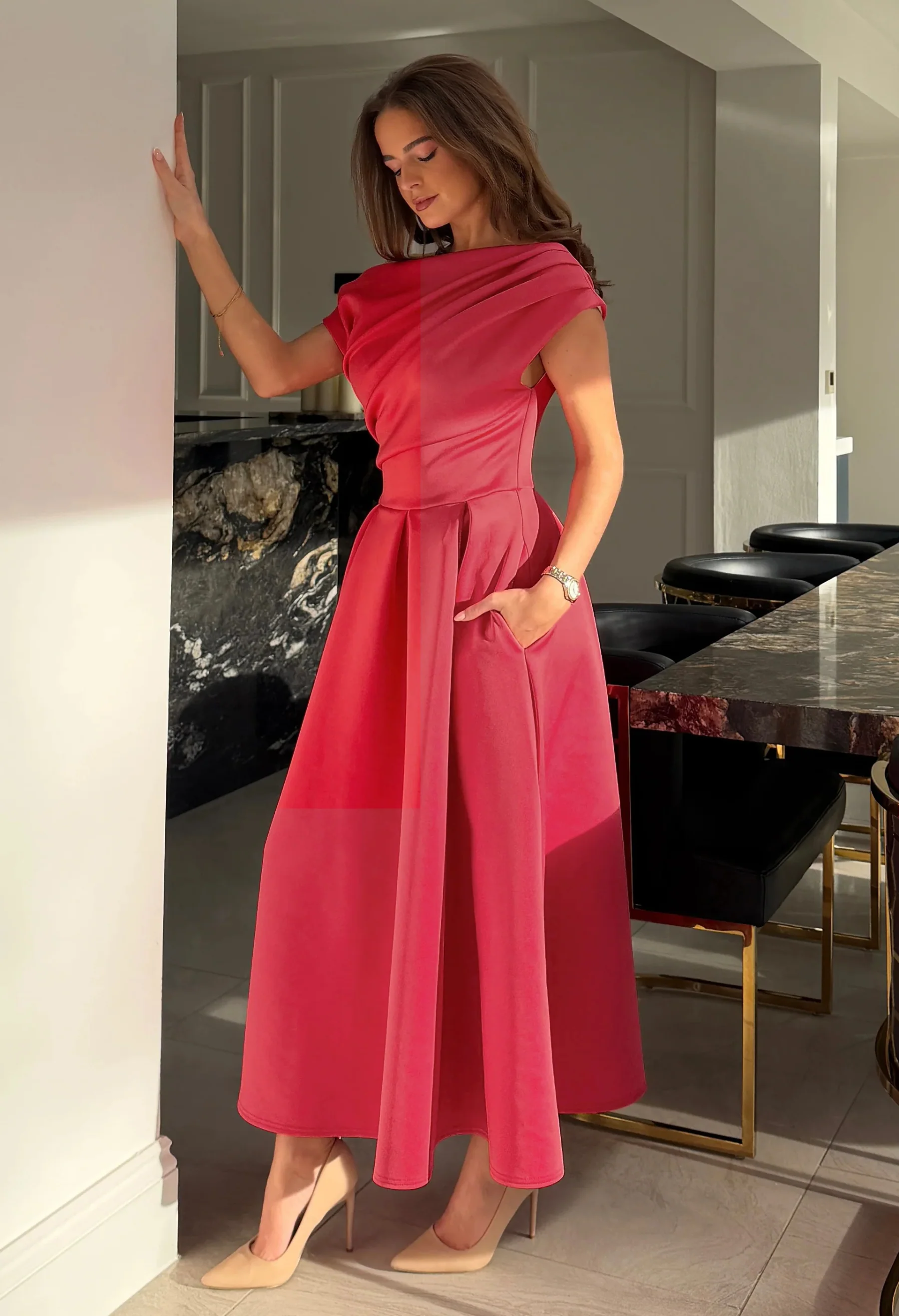 Betty Asymmetric Midi Dress - Image 32