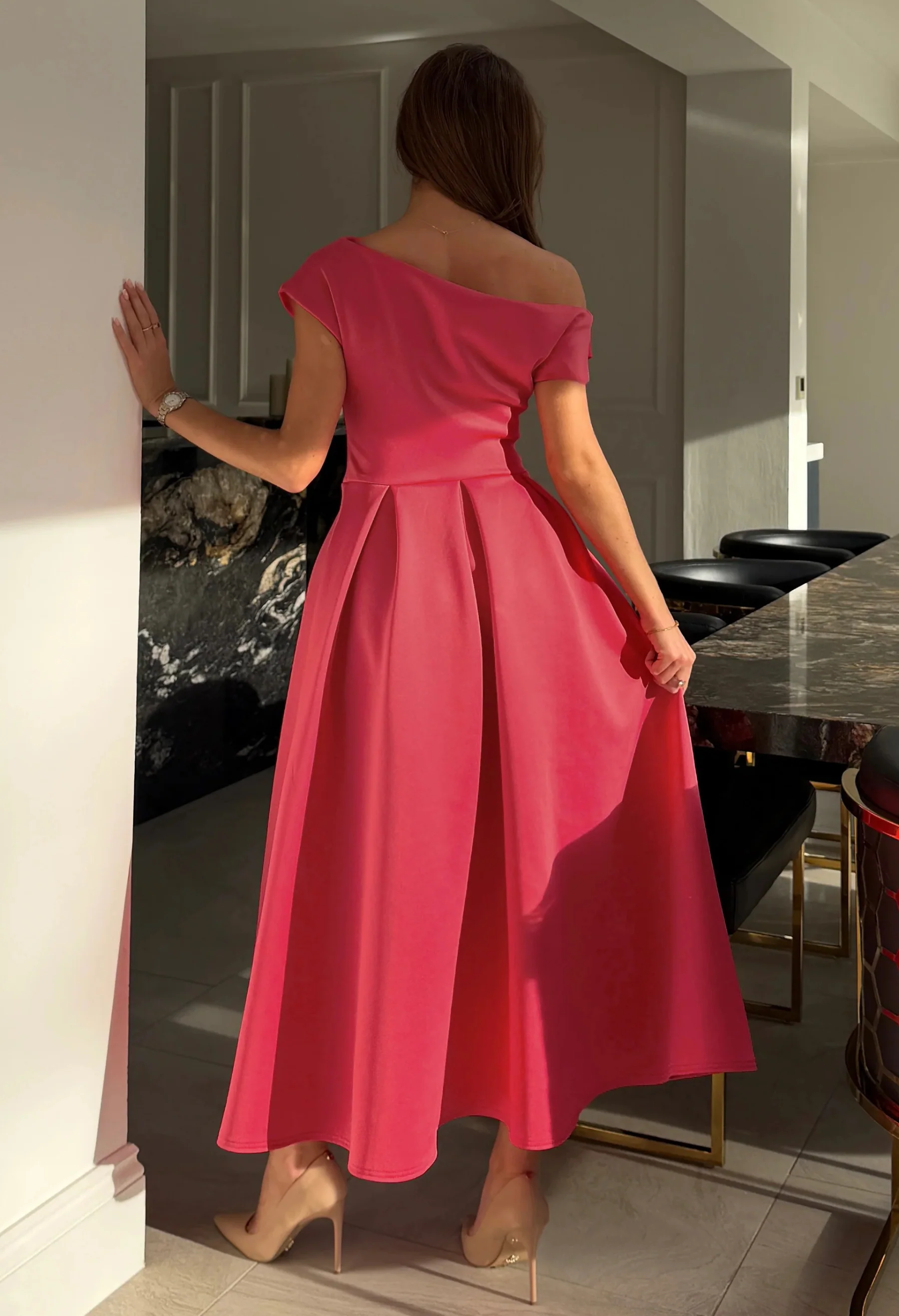 Betty Asymmetric Midi Dress - Image 33