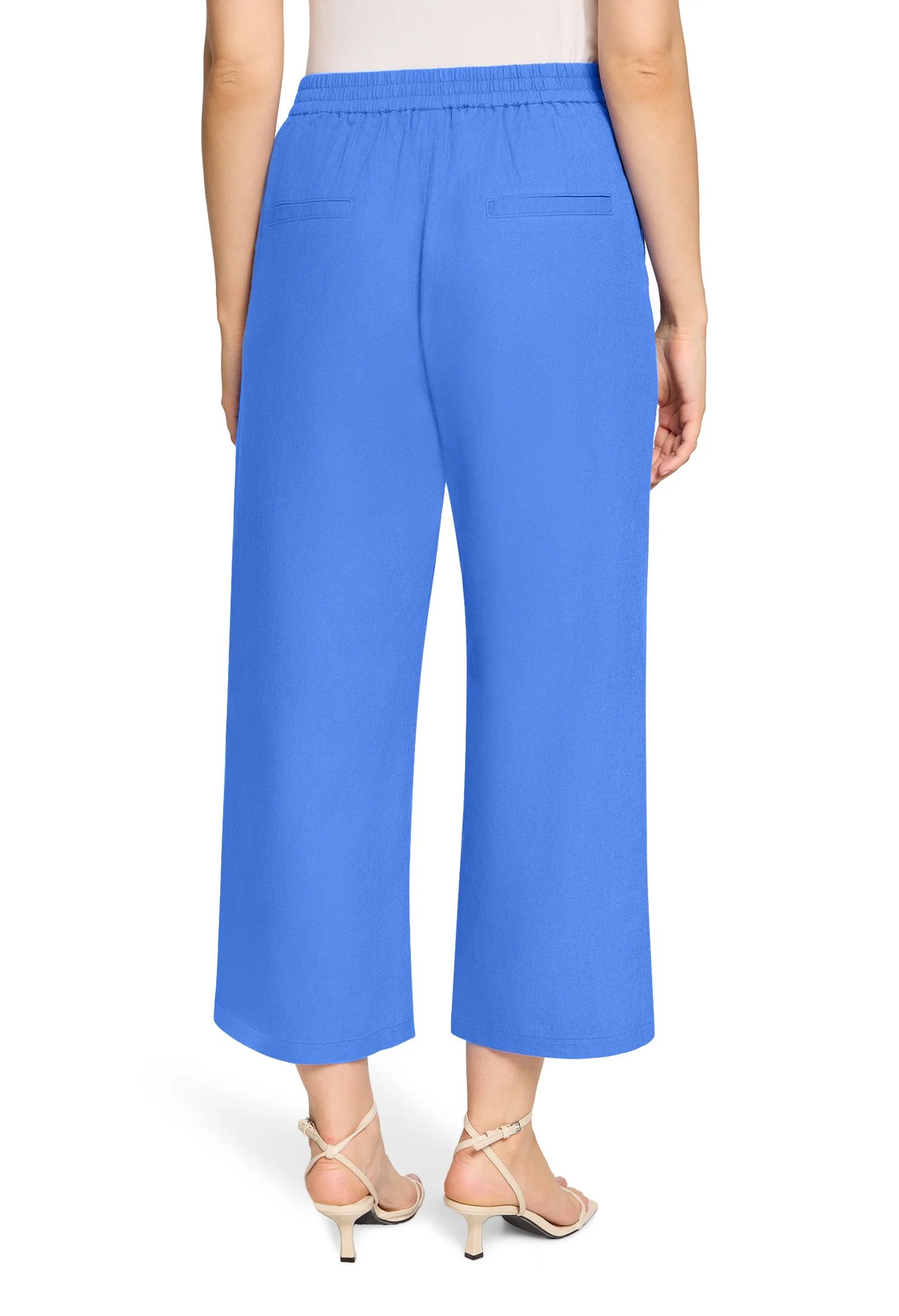 Wide Leg Linen Mix Trousers - Image 2