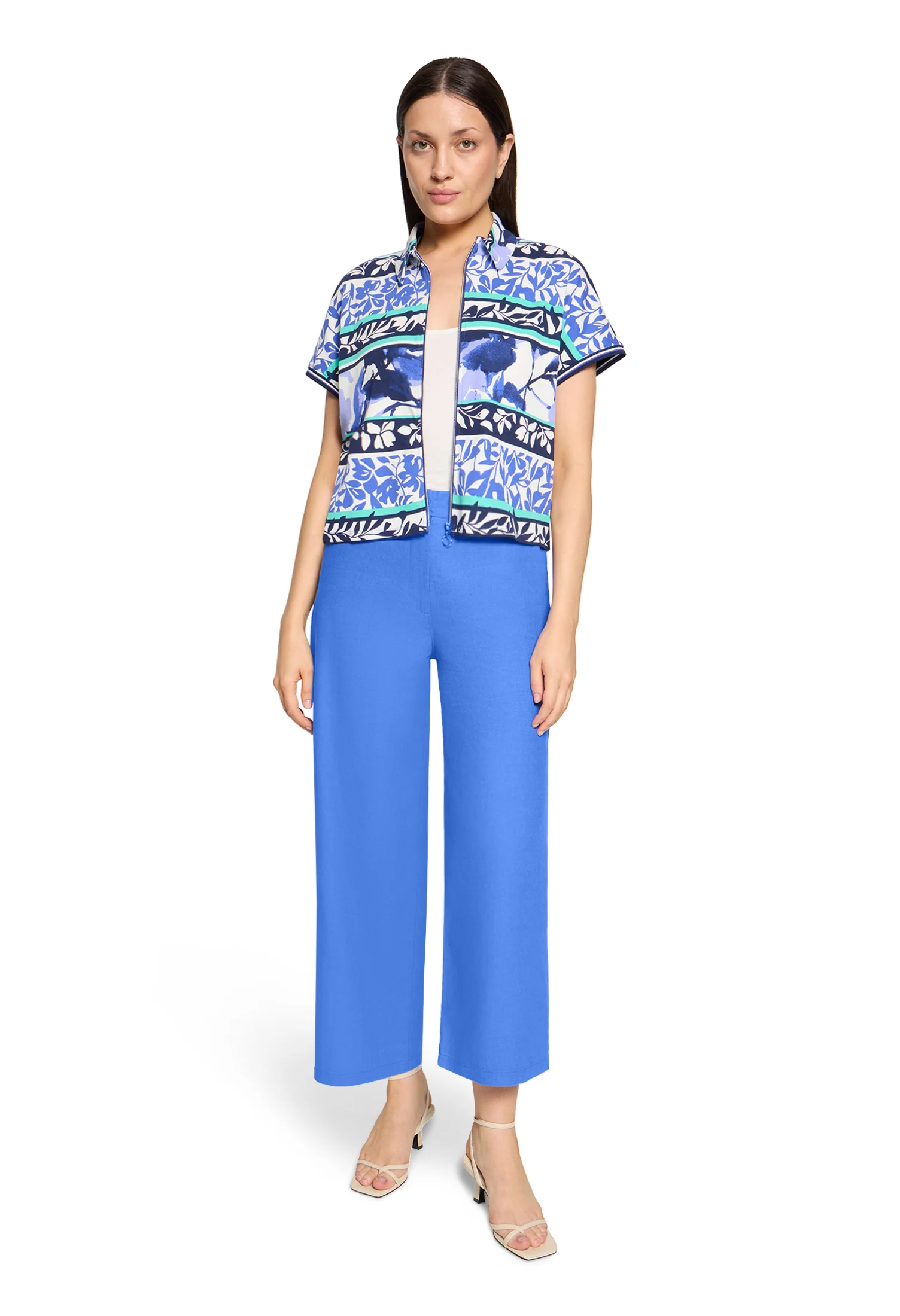 Wide Leg Linen Mix Trousers - Image 3