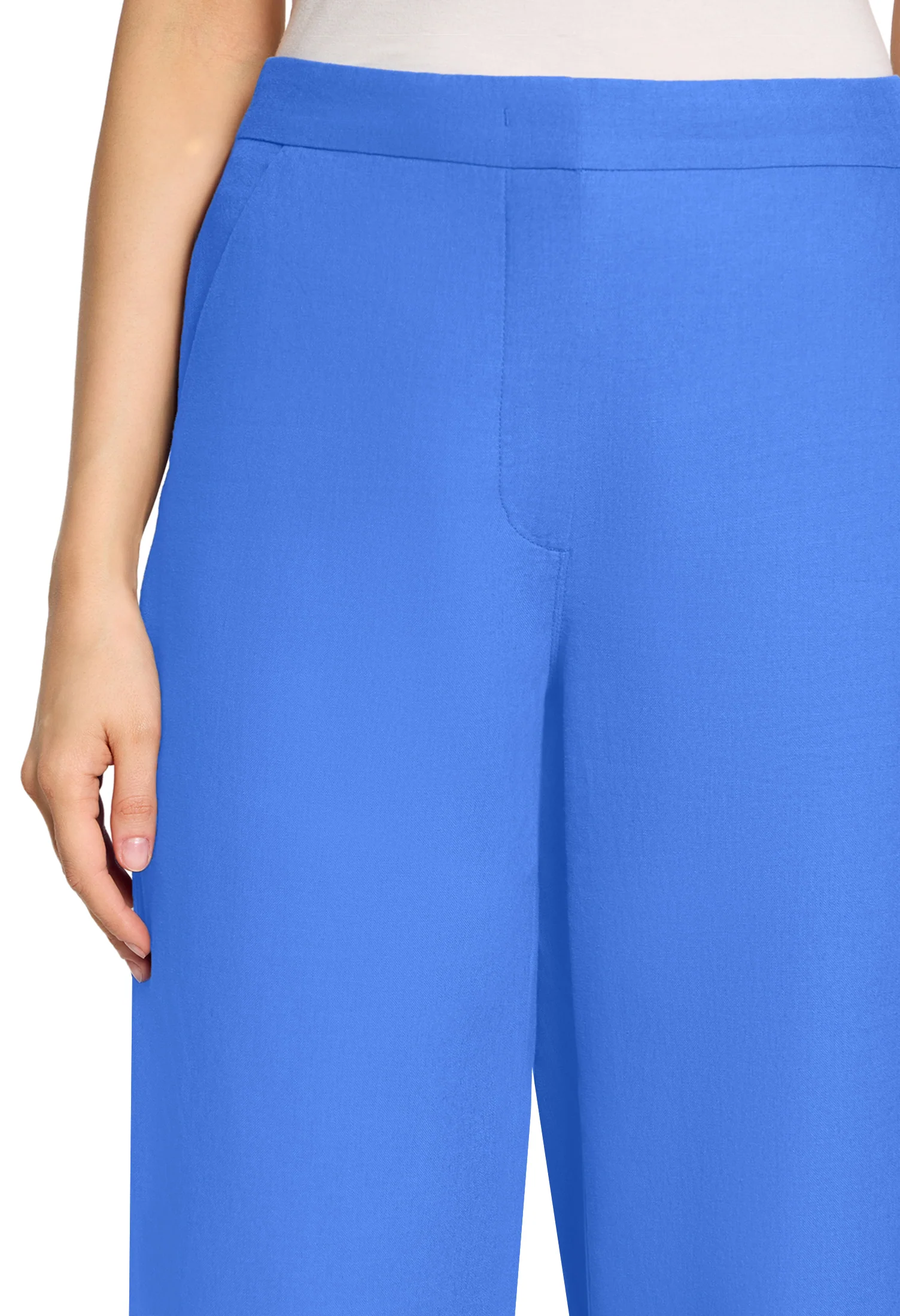 Wide Leg Linen Mix Trousers - Image 4
