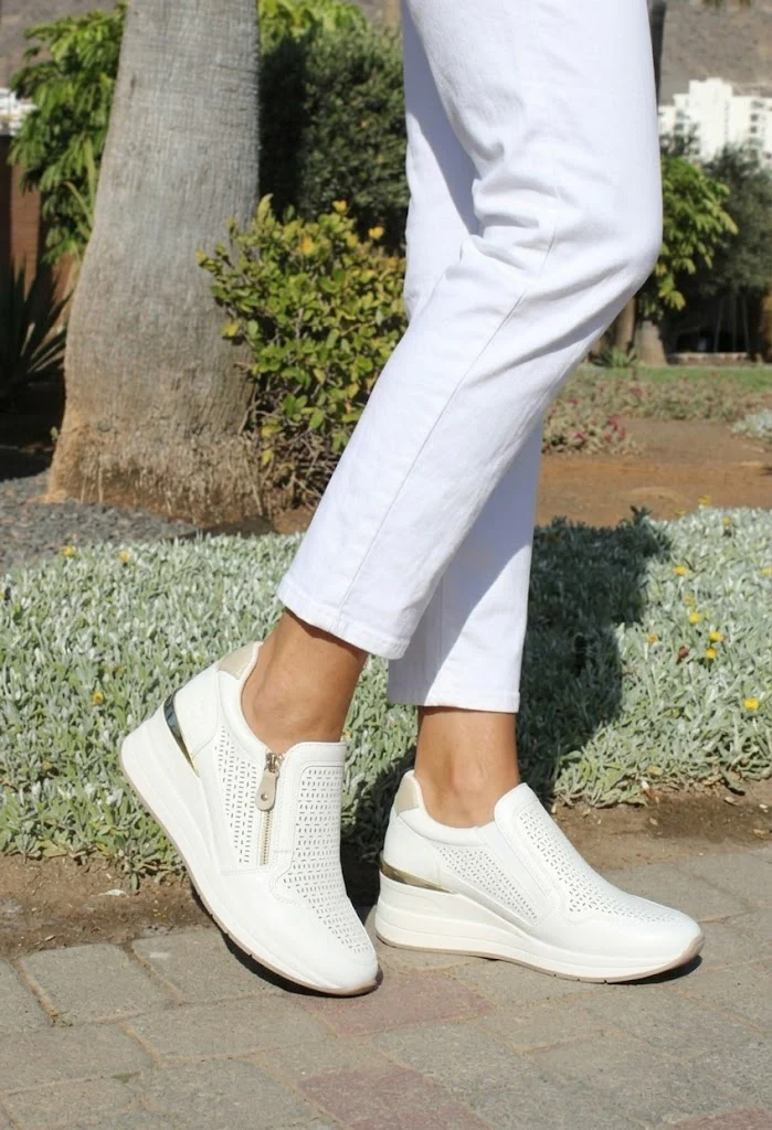 Bianca Side Zip Wedge Trainer - Image 11