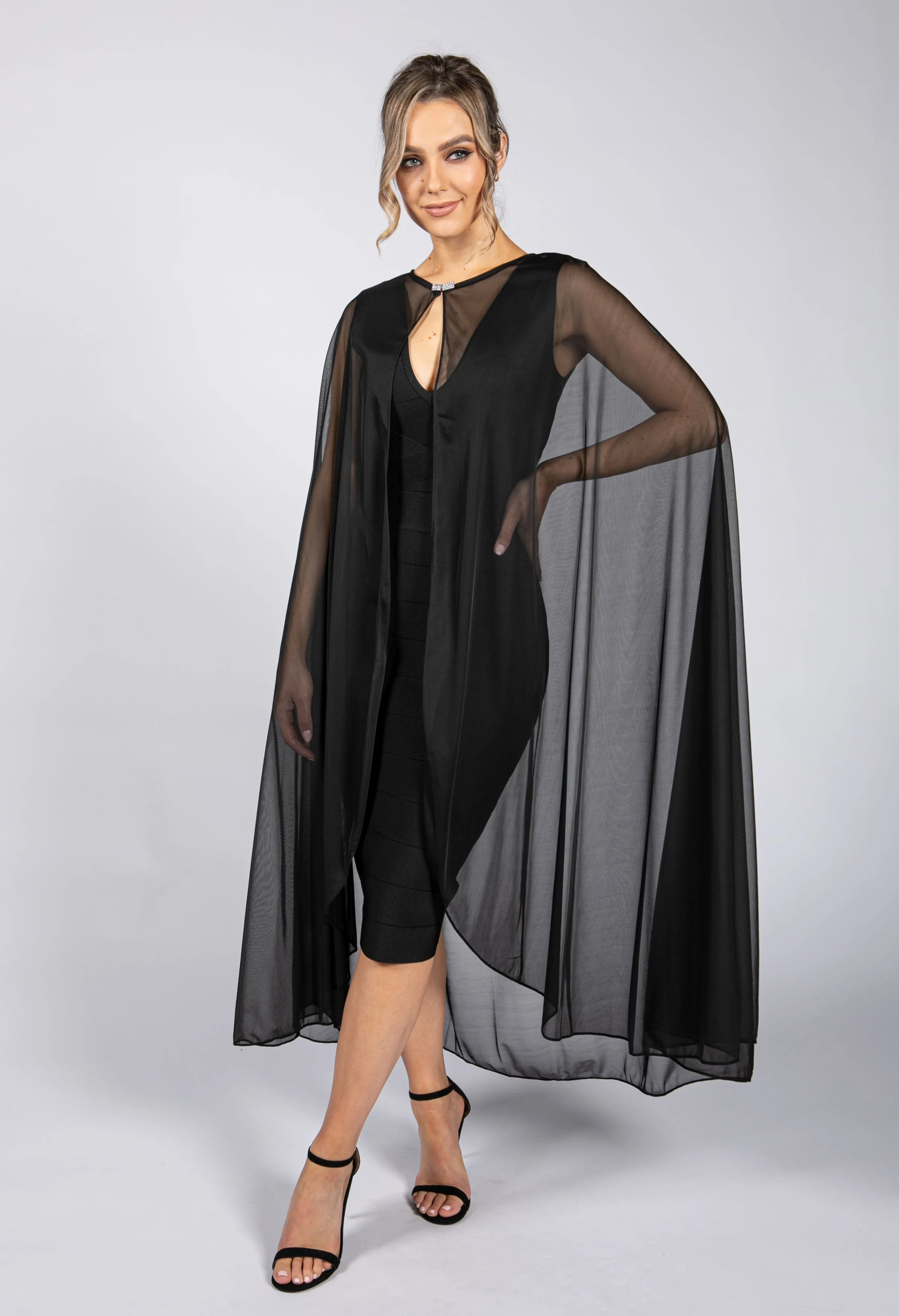Black Chiffon Cape - Image 2