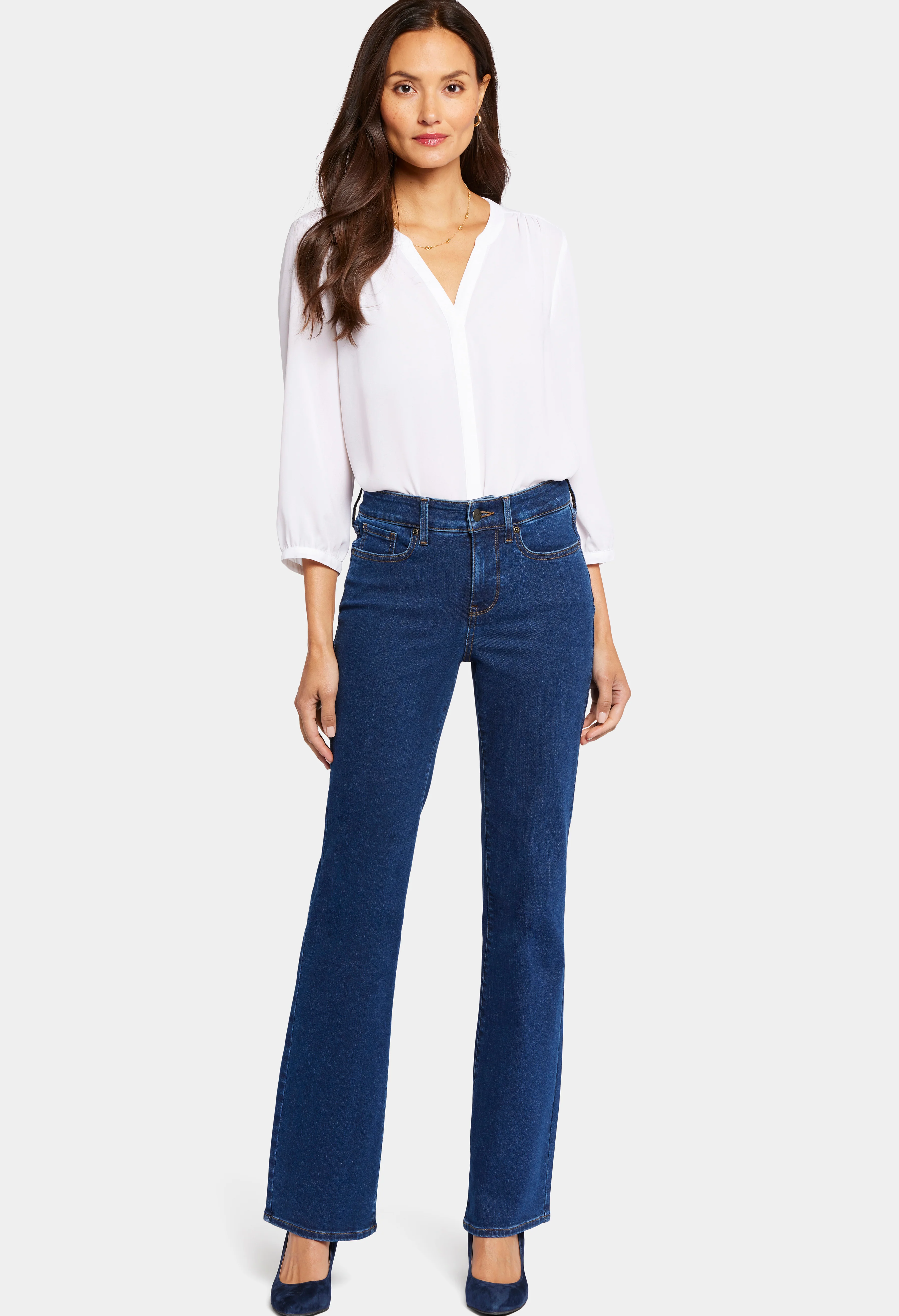 Blake High Rise Slim Flare Medium Blue Premium Denim - Image 6