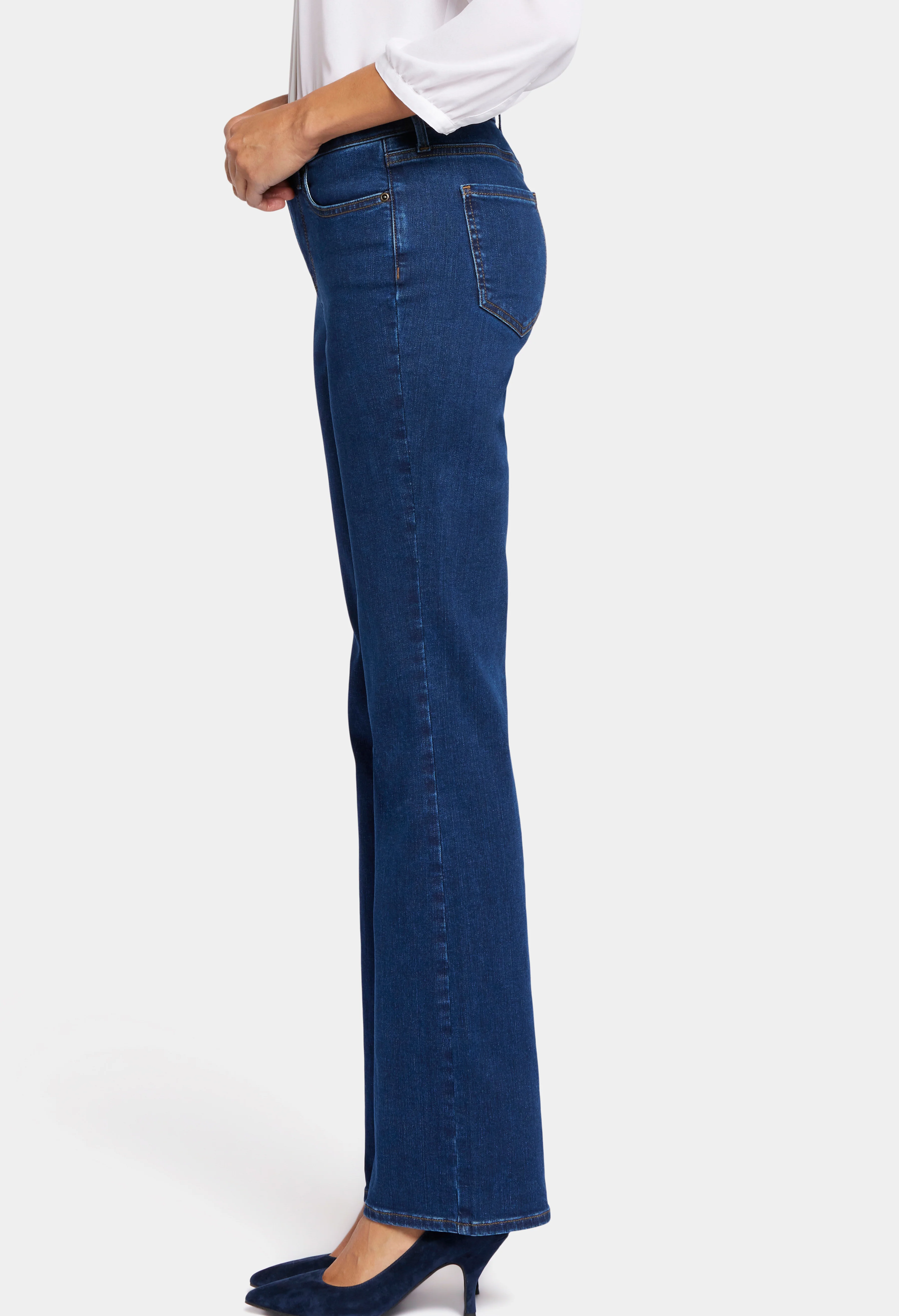 Blake High Rise Slim Flare Medium Blue Premium Denim - Image 8