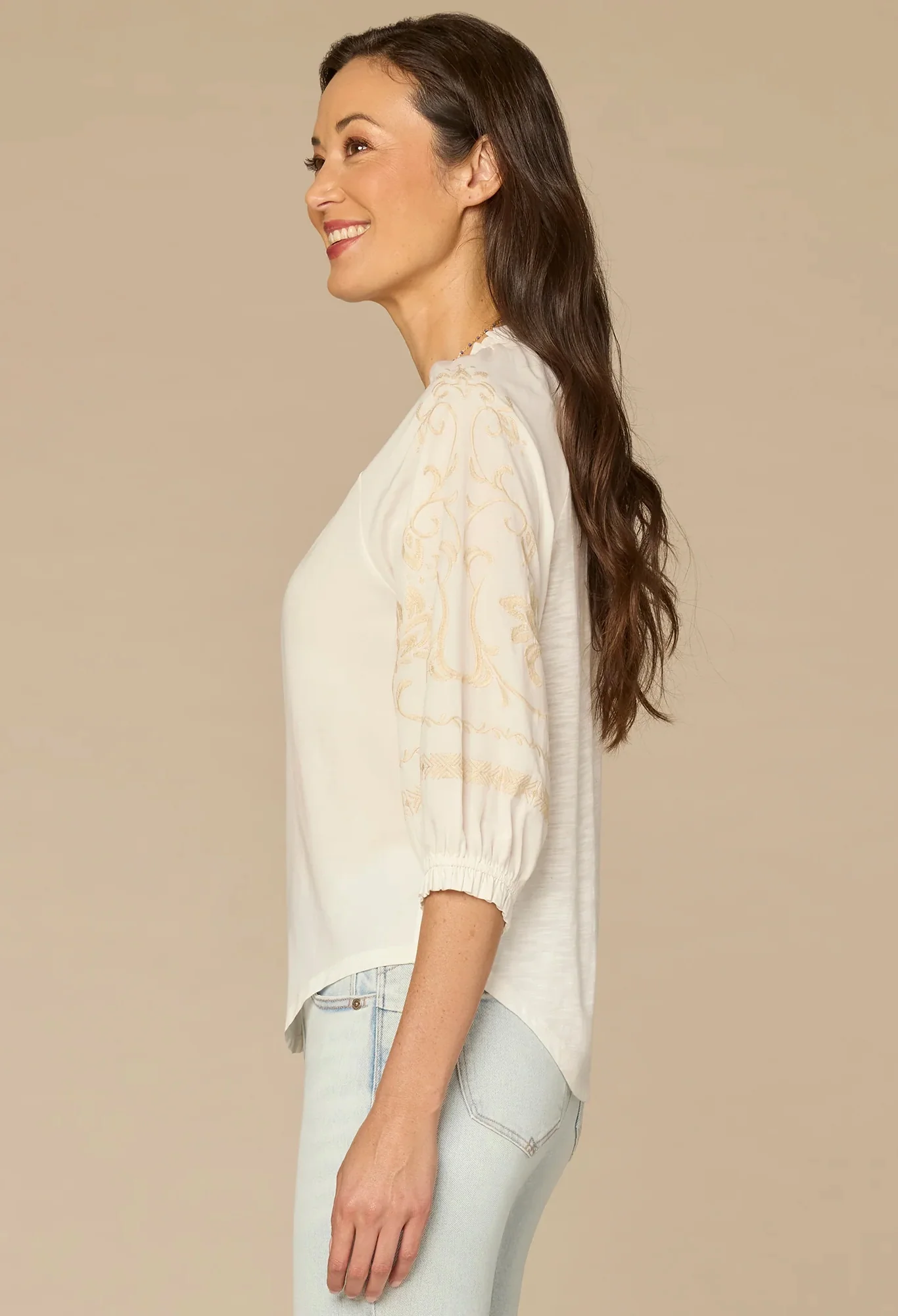 Blouson Sleeve Woven Top - Image 2