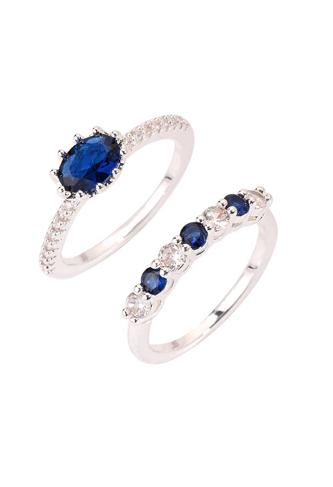Blue Diamond Ring Set