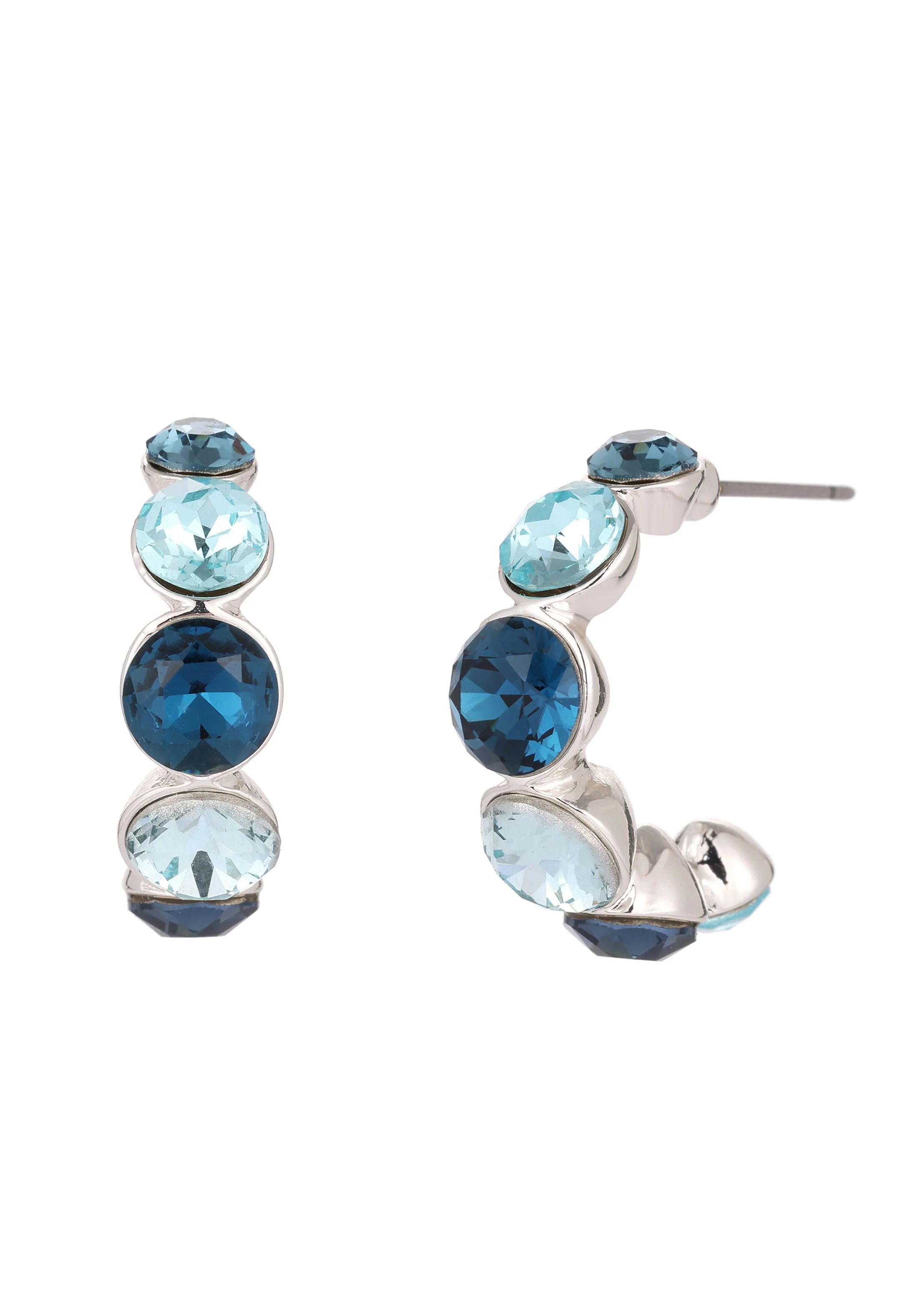 Blue Gemstone Hoop Earrings