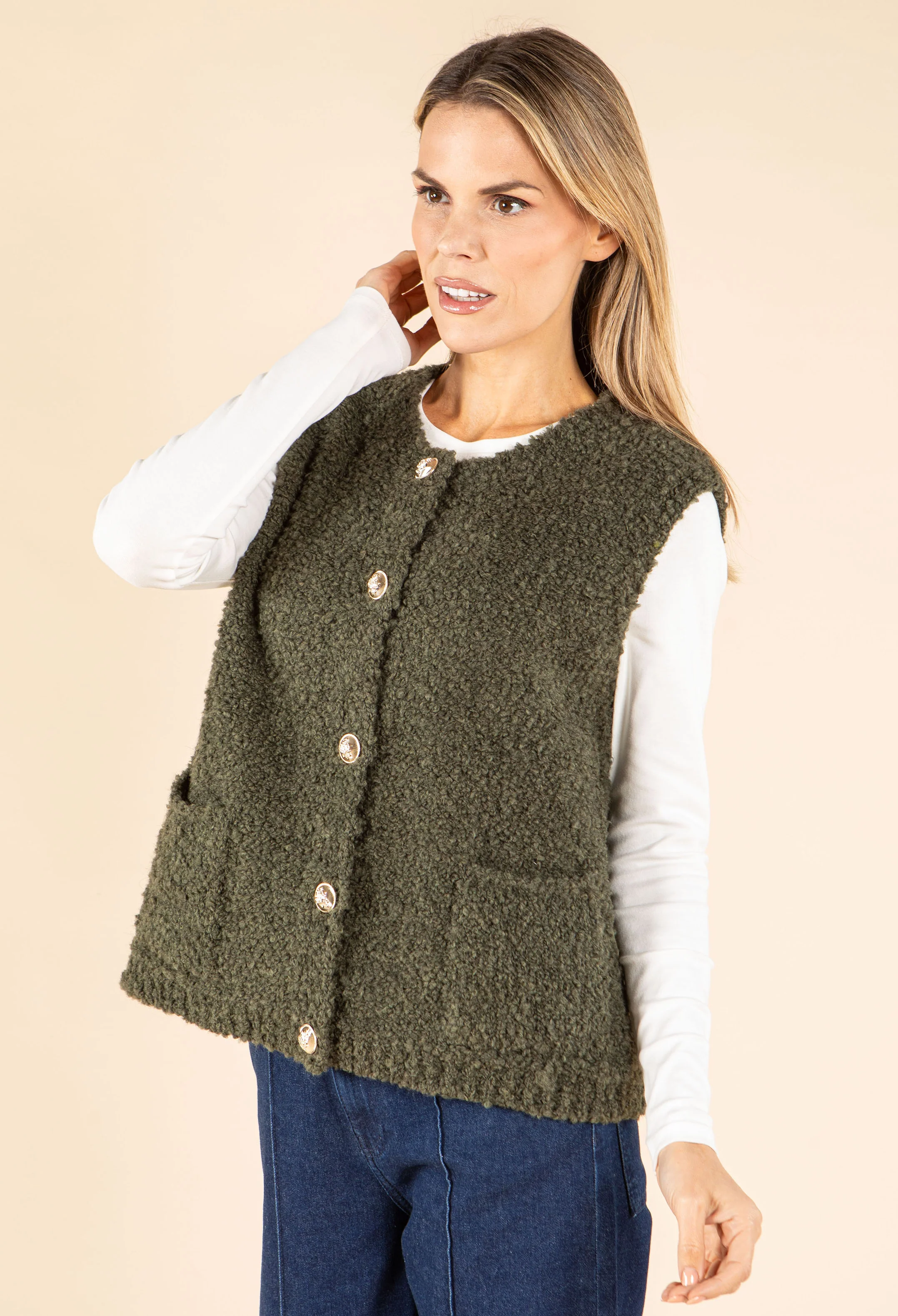 Boucle Wool-Alpaca Blend Waistcoat - Image 15